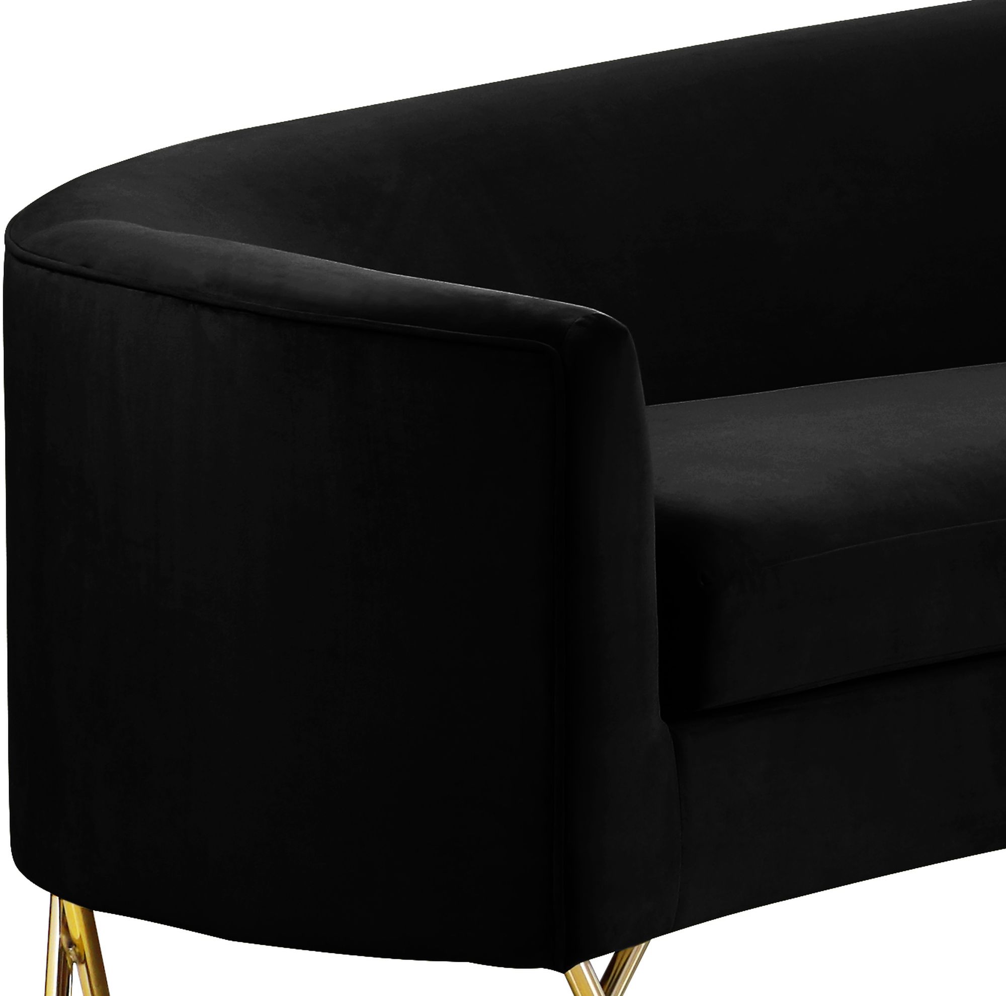 Serpentine 133" 3-Piece Velvet Sectional
