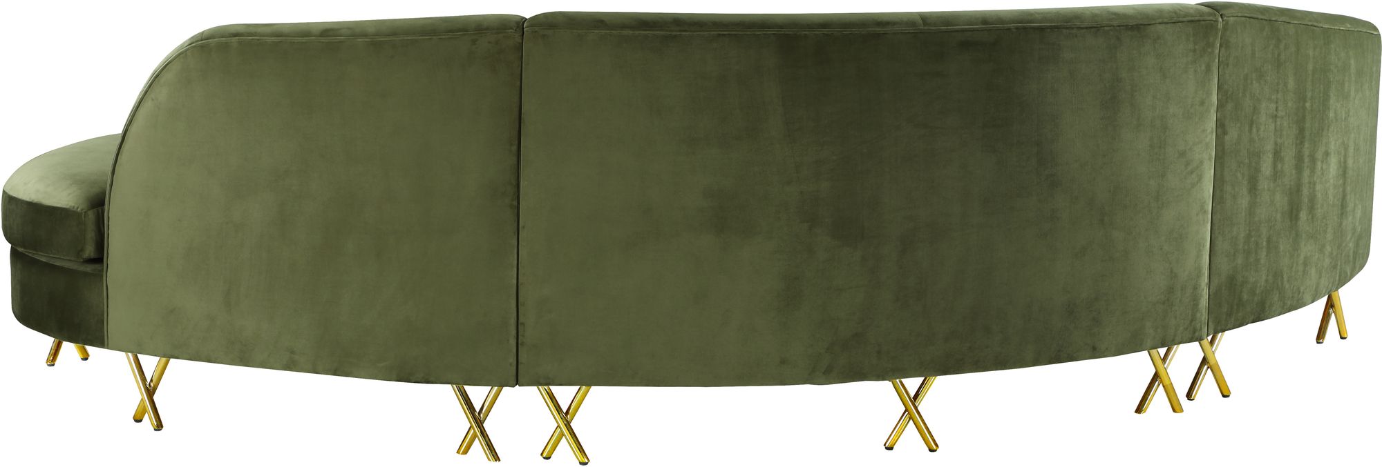 Serpentine 133" 3-Piece Velvet Sectional