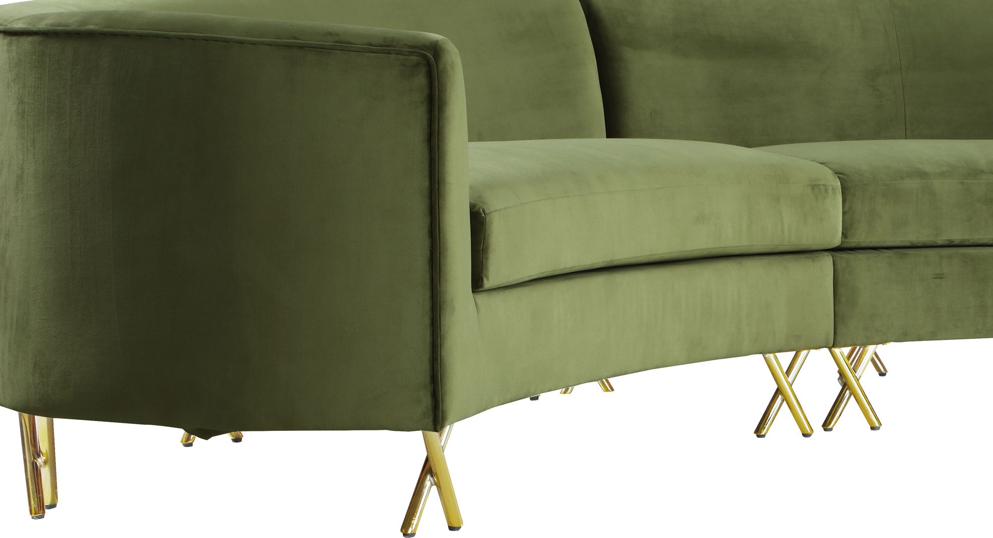Serpentine 133" 3-Piece Velvet Sectional