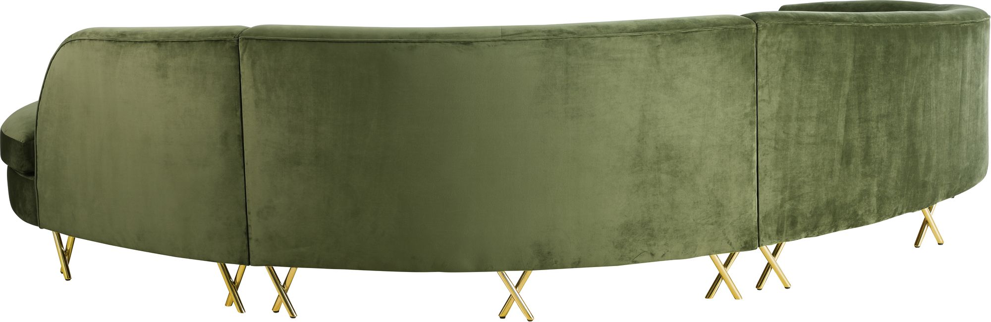 Serpentine 133" 3-Piece Velvet Sectional
