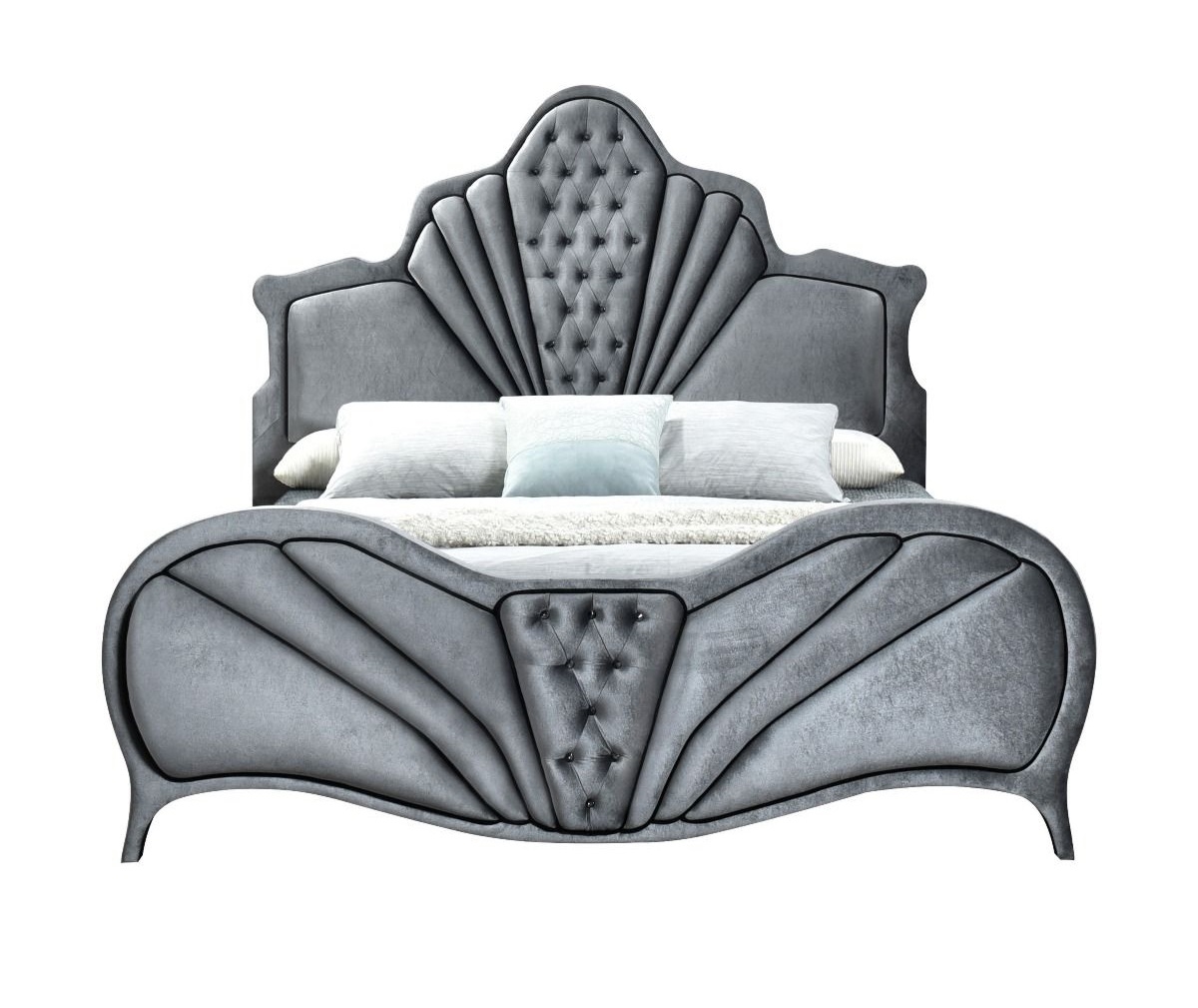 Dante Velvet/Wood Panel Bed