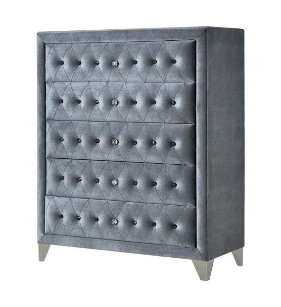 Dante Velvet/Wood Panel Bedroom Set