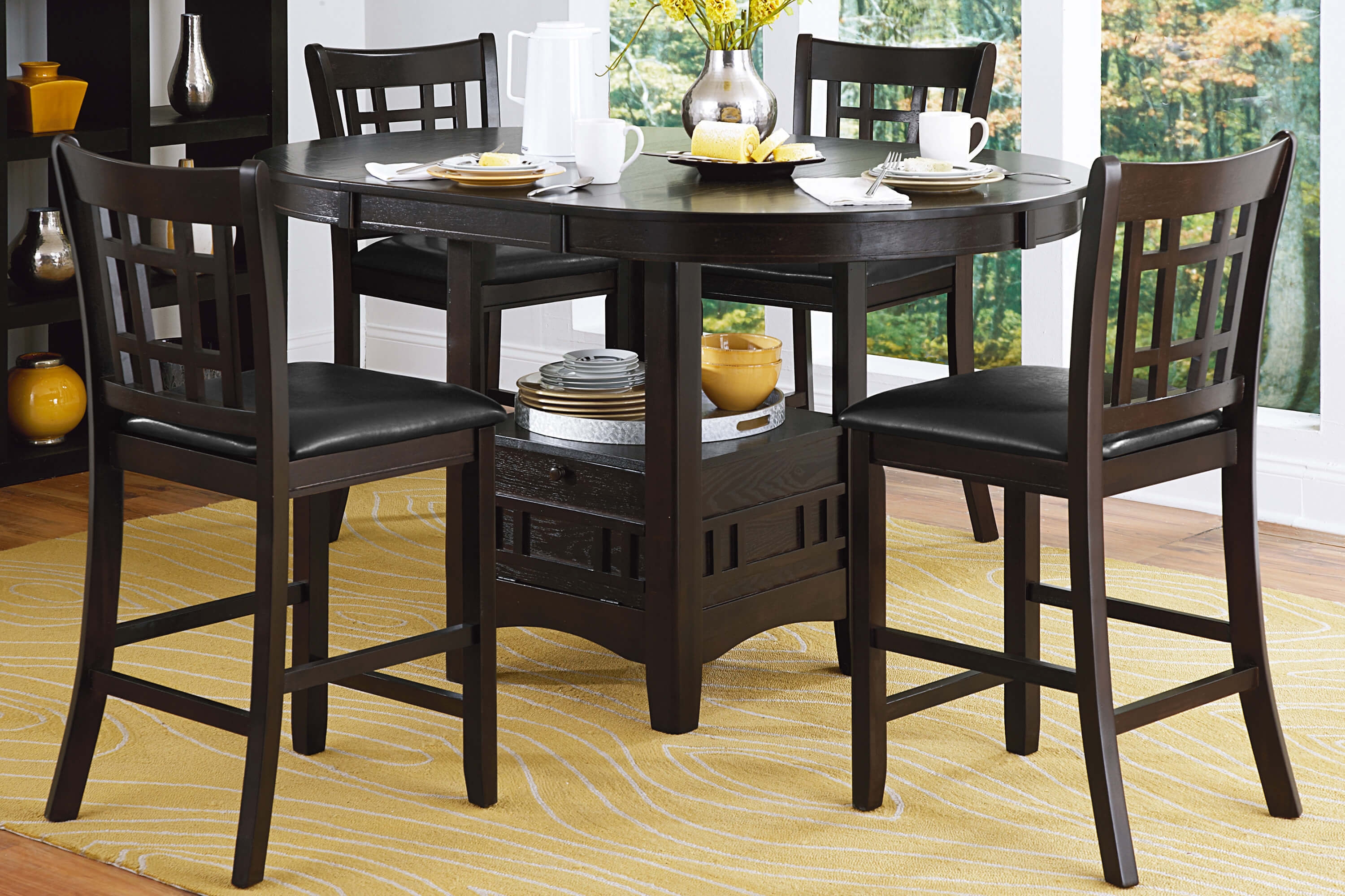 Junipero Classic Oval Wood/Wood Veneer Extendable Counter Table