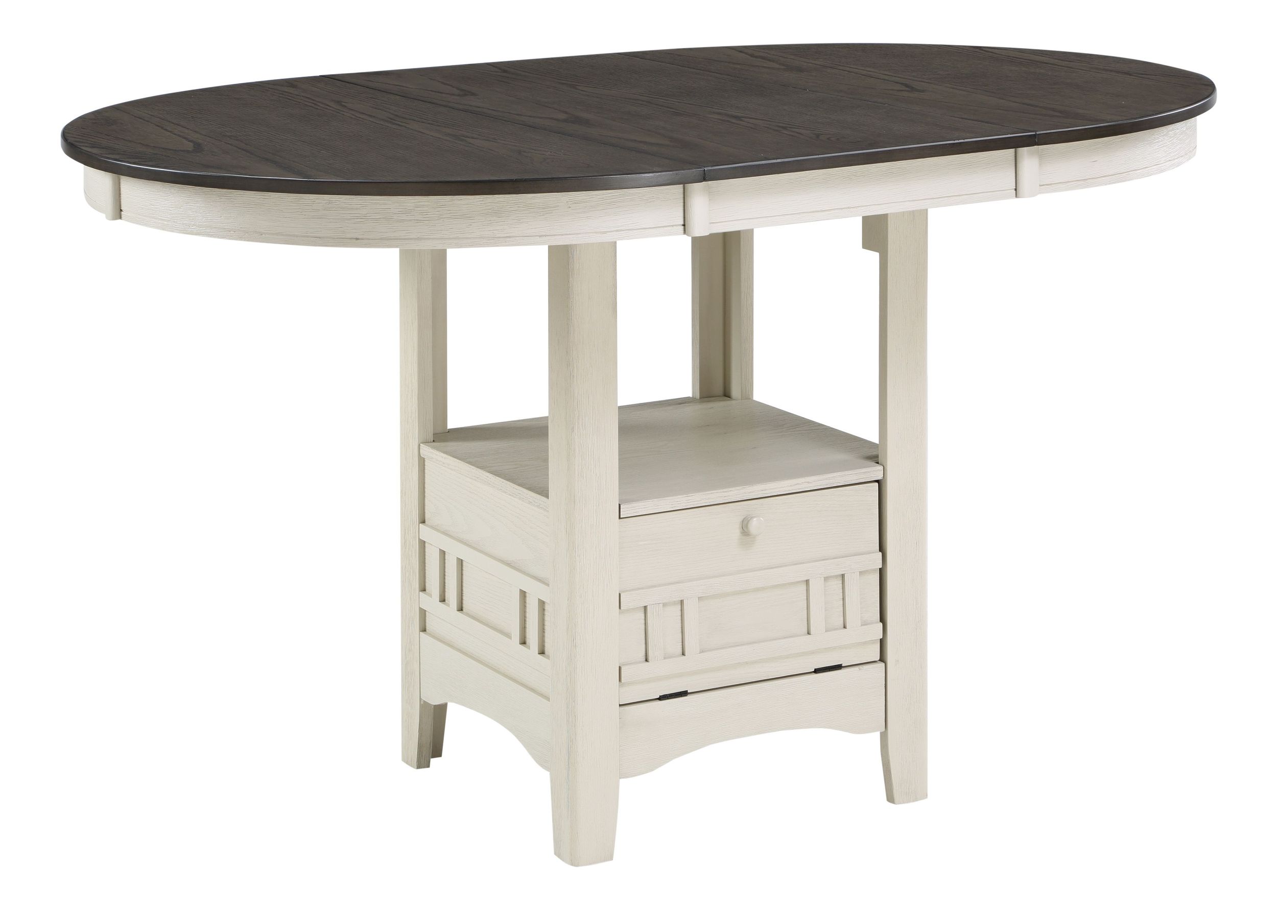 Junipero Round/Oval Wood Counter Height Table with Storage Base