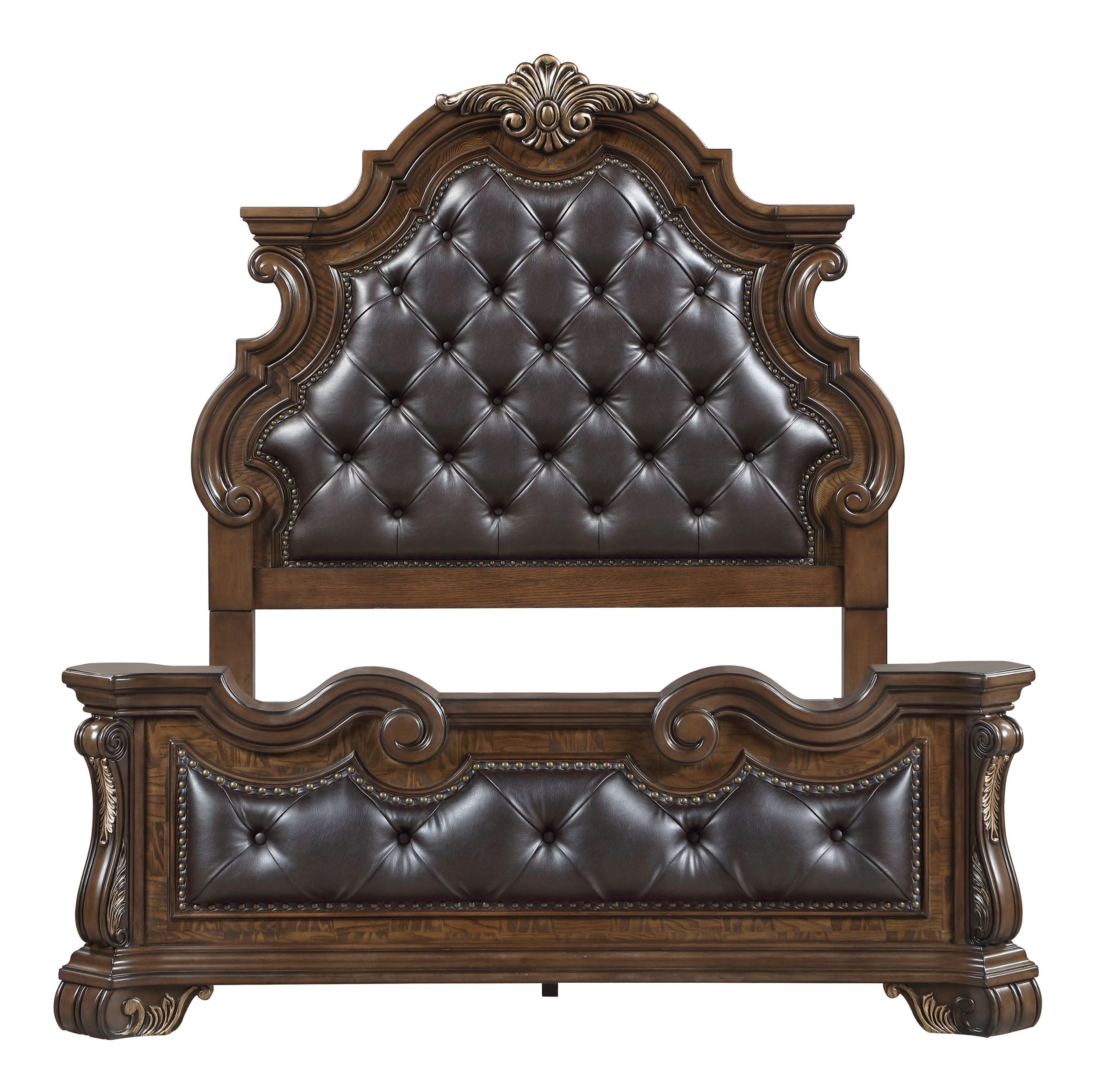 Gilmartin Faux Leather/Wood/Wood Veneer Eastern King Panel Bed