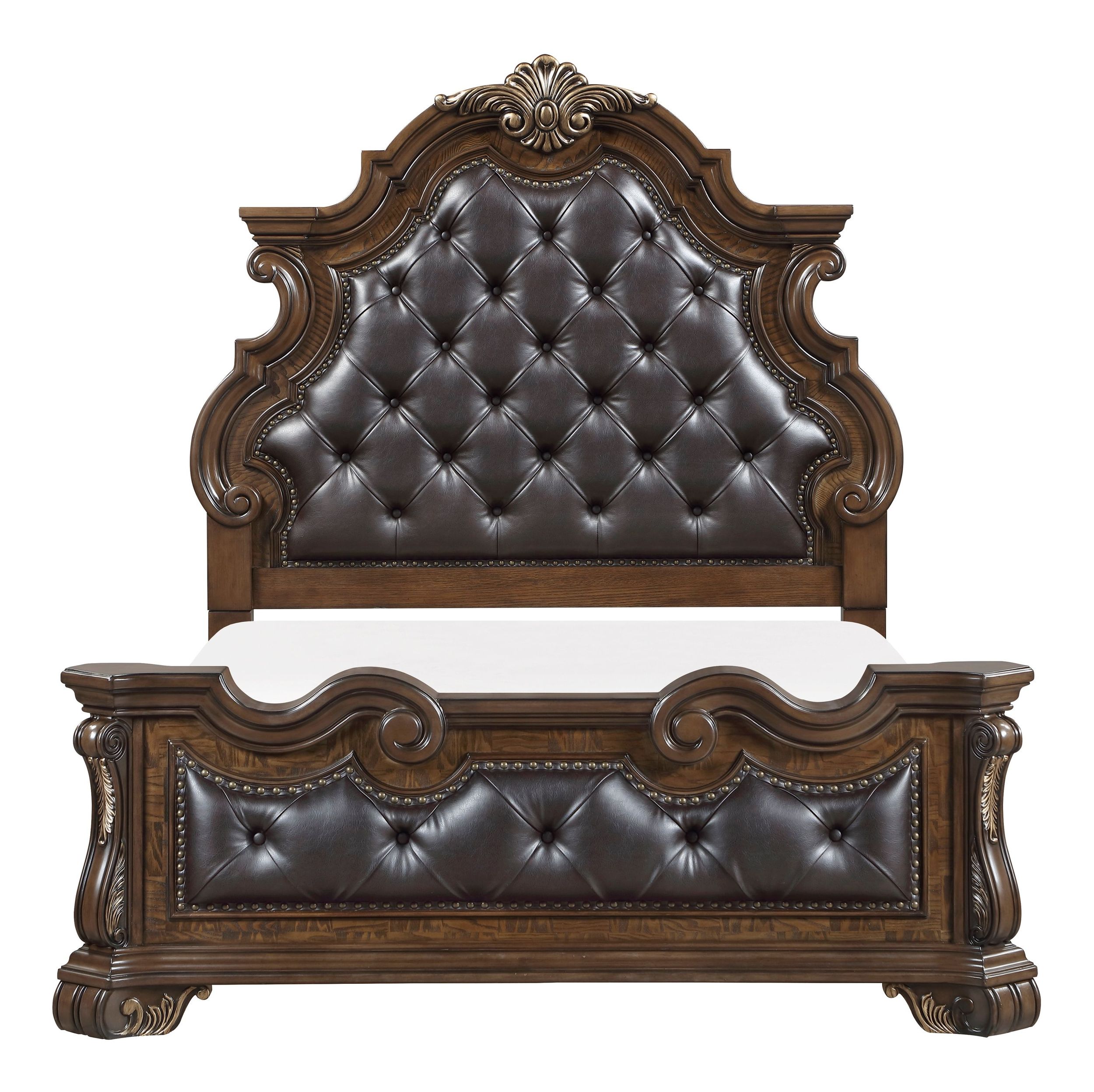 Gilmartin Faux Leather/Wood/Wood Veneer Eastern King Panel Bed