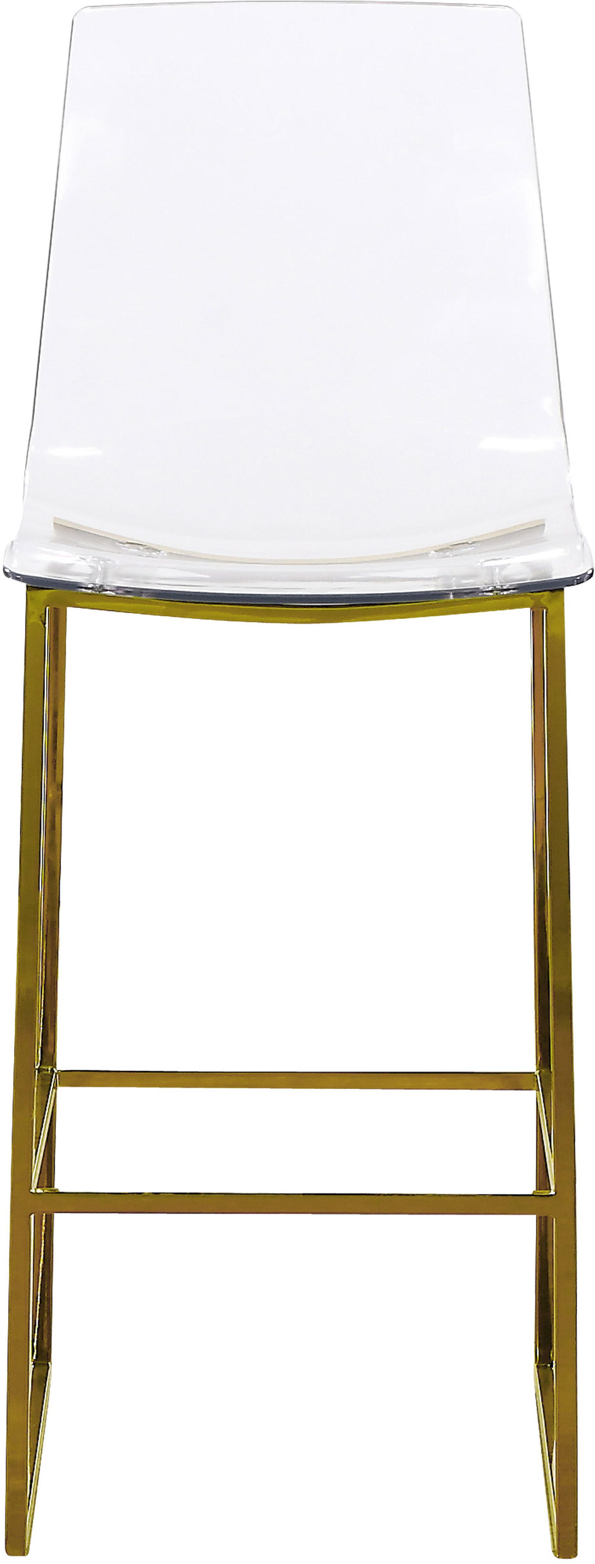 Lumen Polycarbonate Counter Stool with Gold Metal Frame