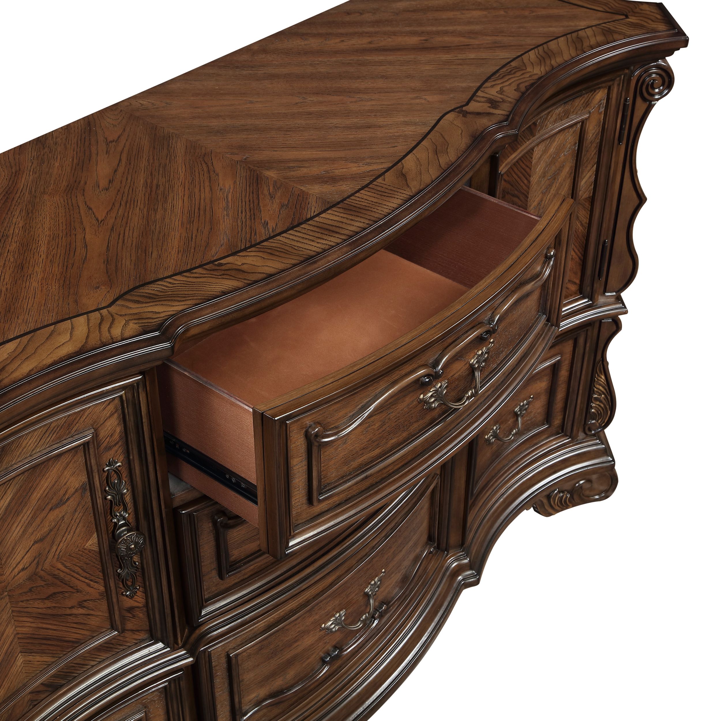 Gilmartin Faux Leather/Wood/Wood Veneer Panel Bedroom Set
