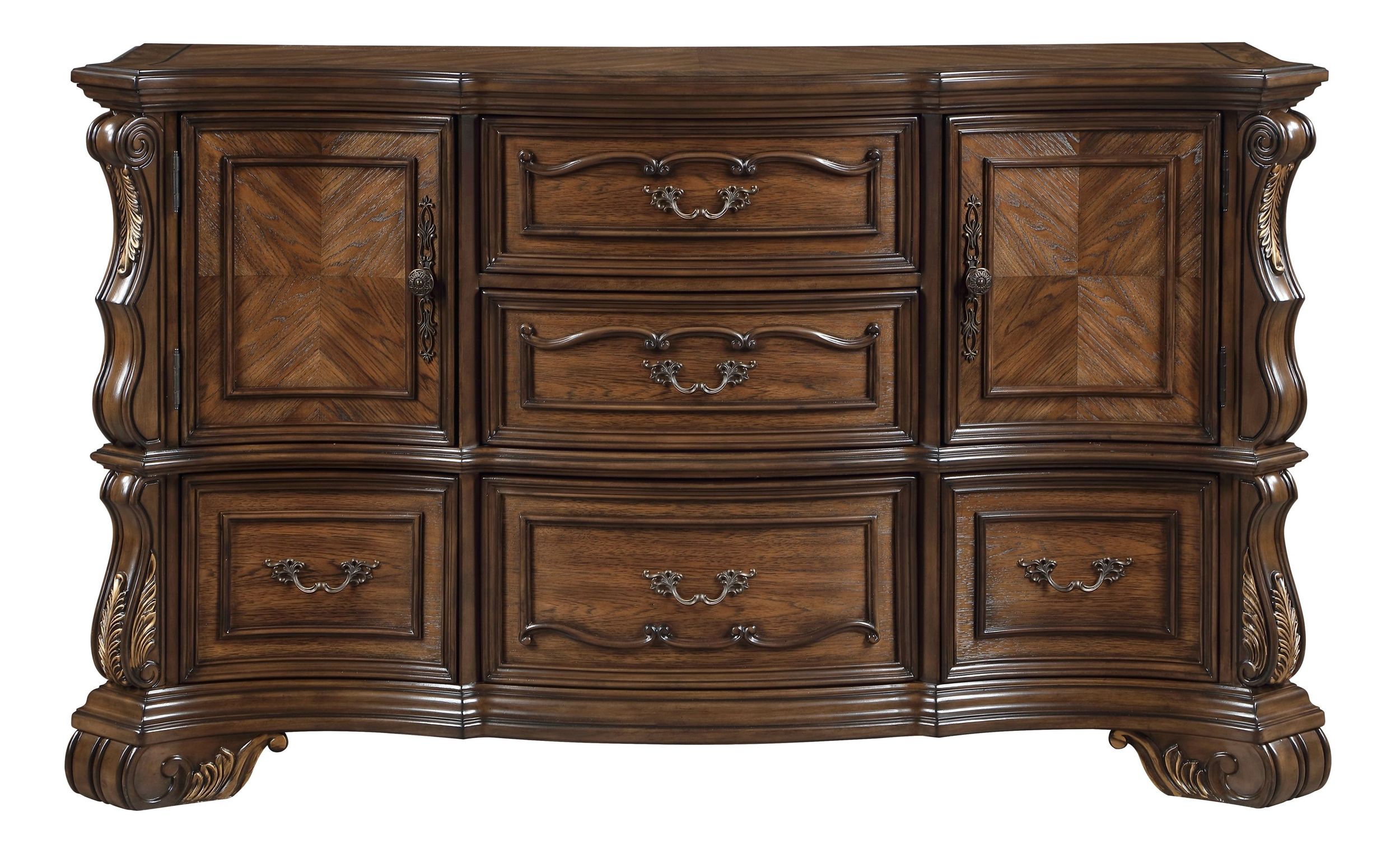 Gilmartin Faux Leather/Wood/Wood Veneer Panel Bedroom Set