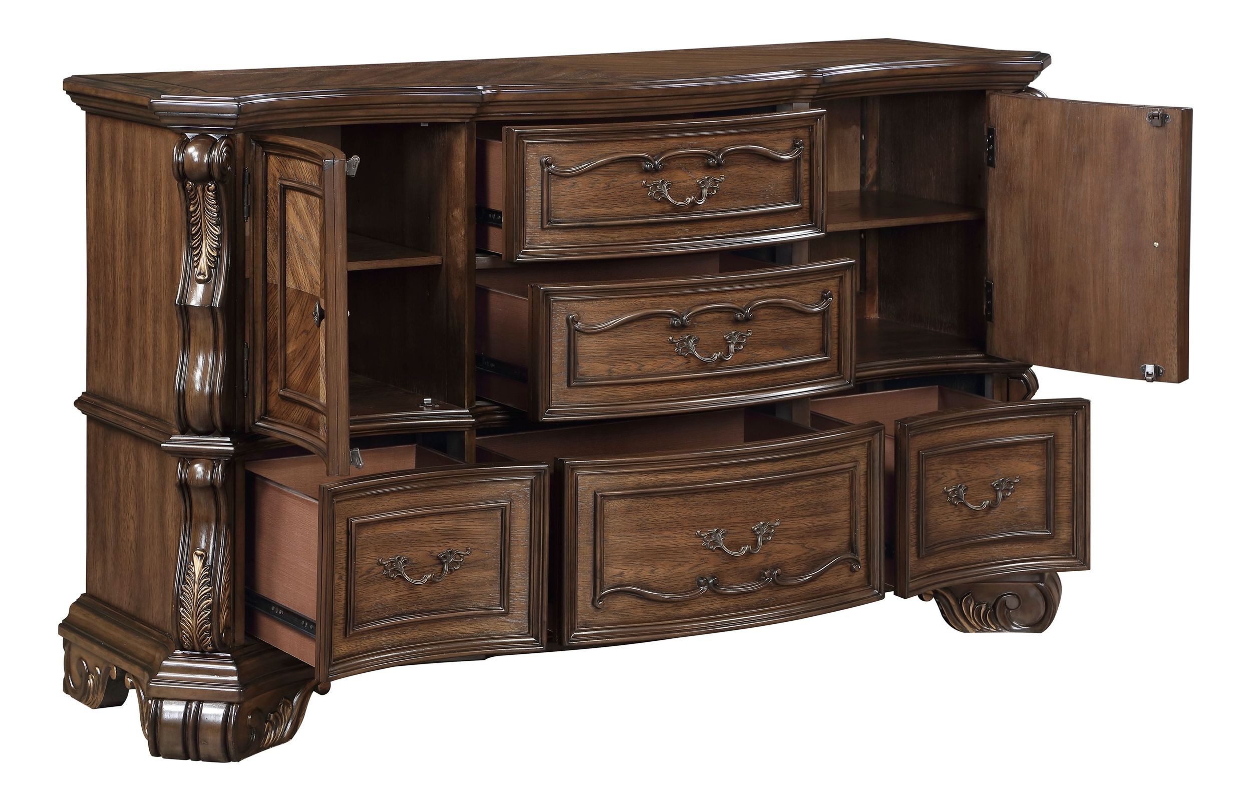 Gilmartin Faux Leather/Wood/Wood Veneer Panel Bedroom Set
