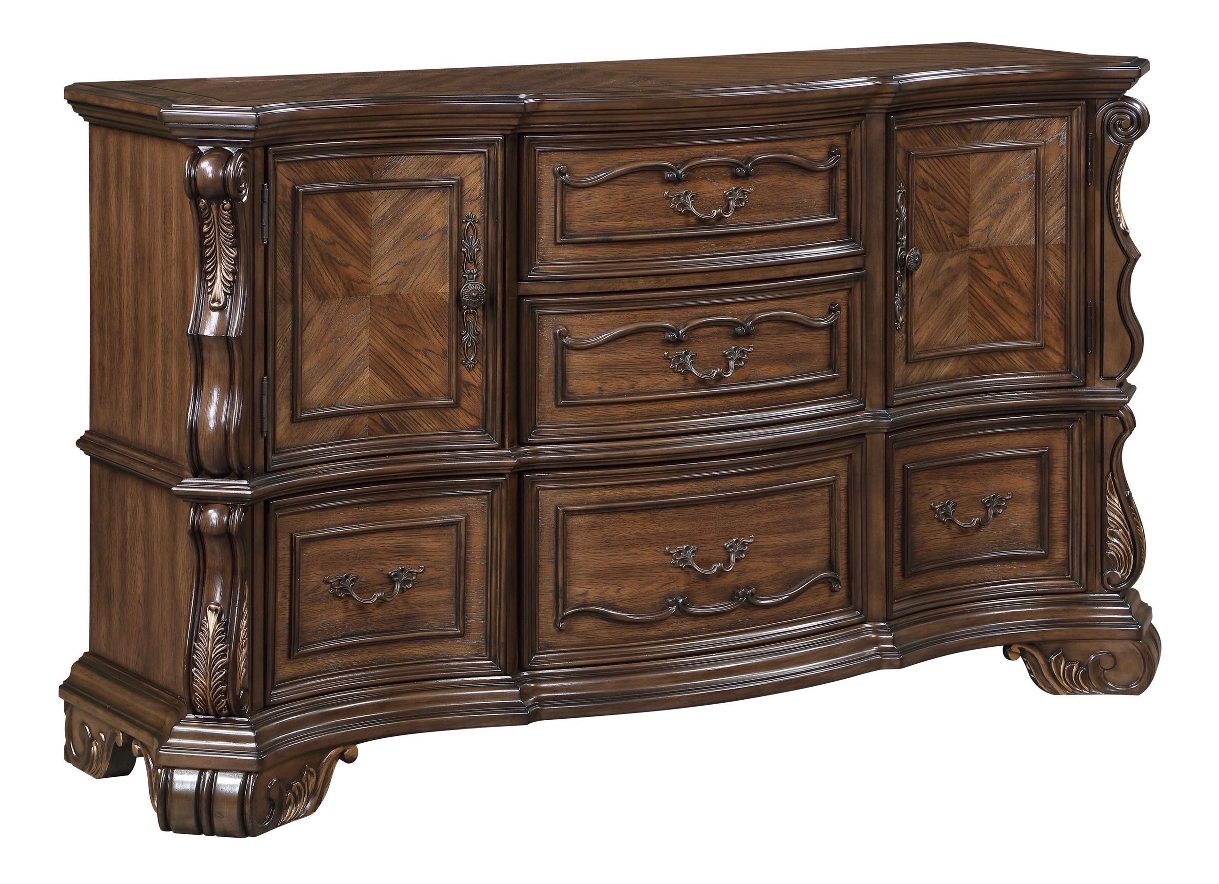 Gilmartin Faux Leather/Wood/Wood Veneer Panel Bedroom Set