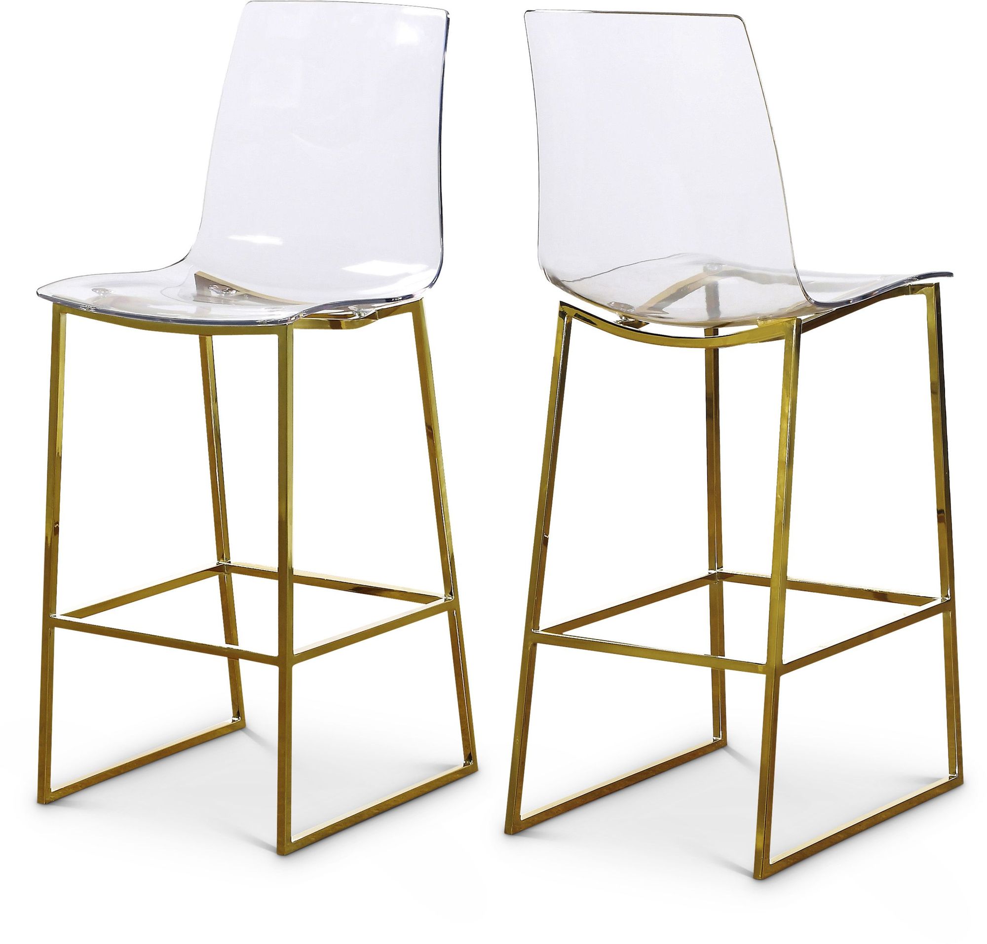 Lumen Polycarbonate Counter Stool with Gold Metal Frame