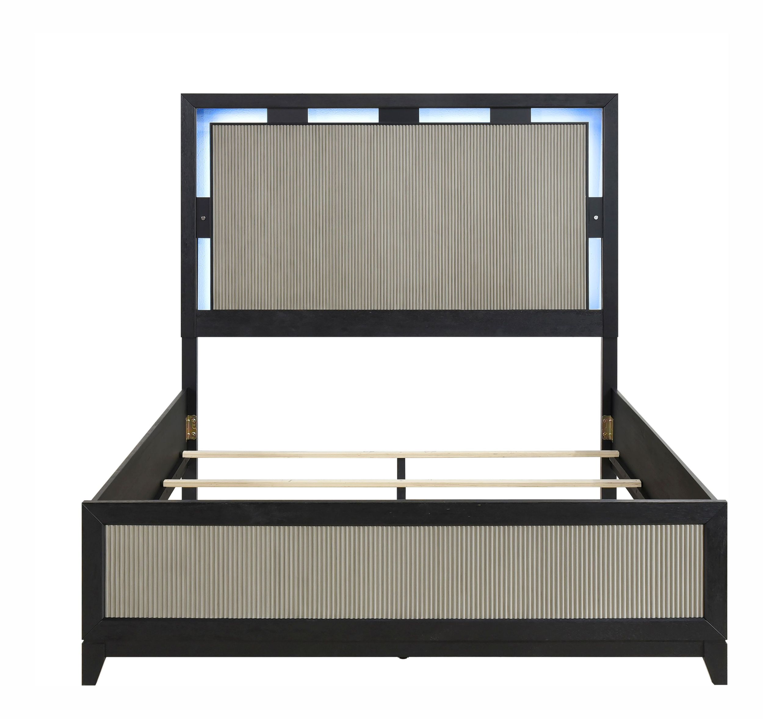 Garrison Wood/MDF Panel Bed with LED Lighting