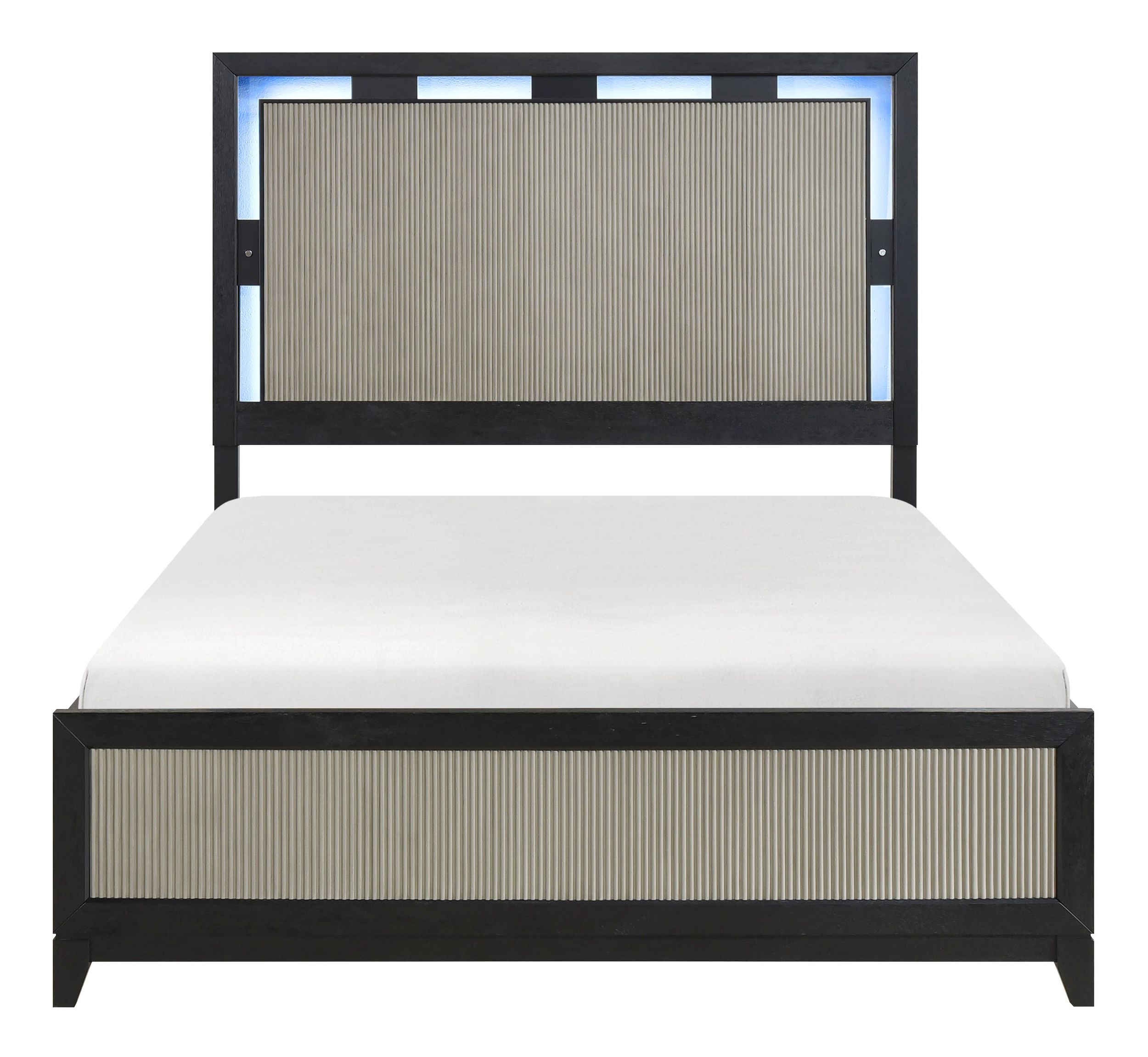 Garrison Wood/MDF Panel Bed with LED Lighting