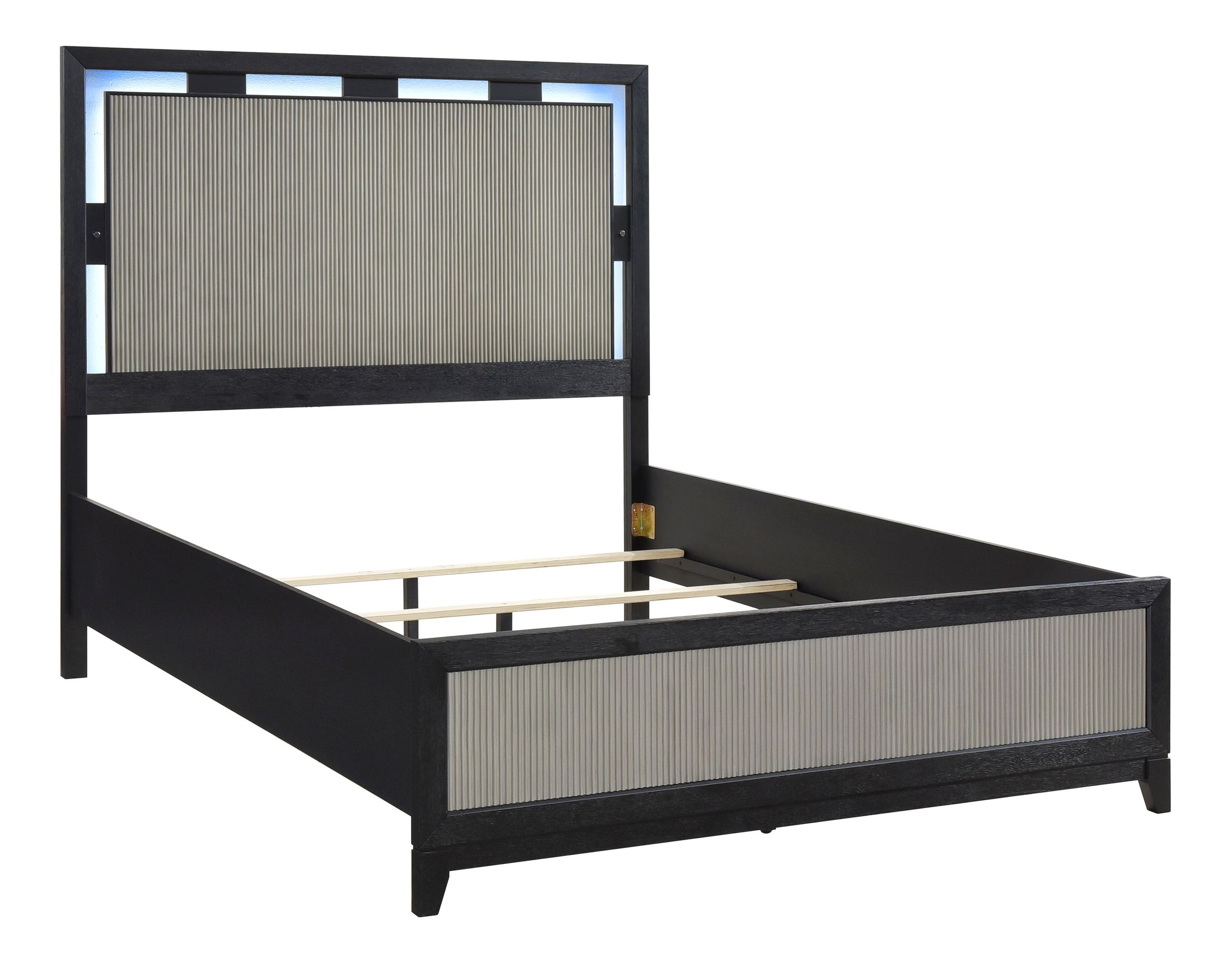 Garrison Wood/MDF Eastern King Panel Bed with LED Lighting
