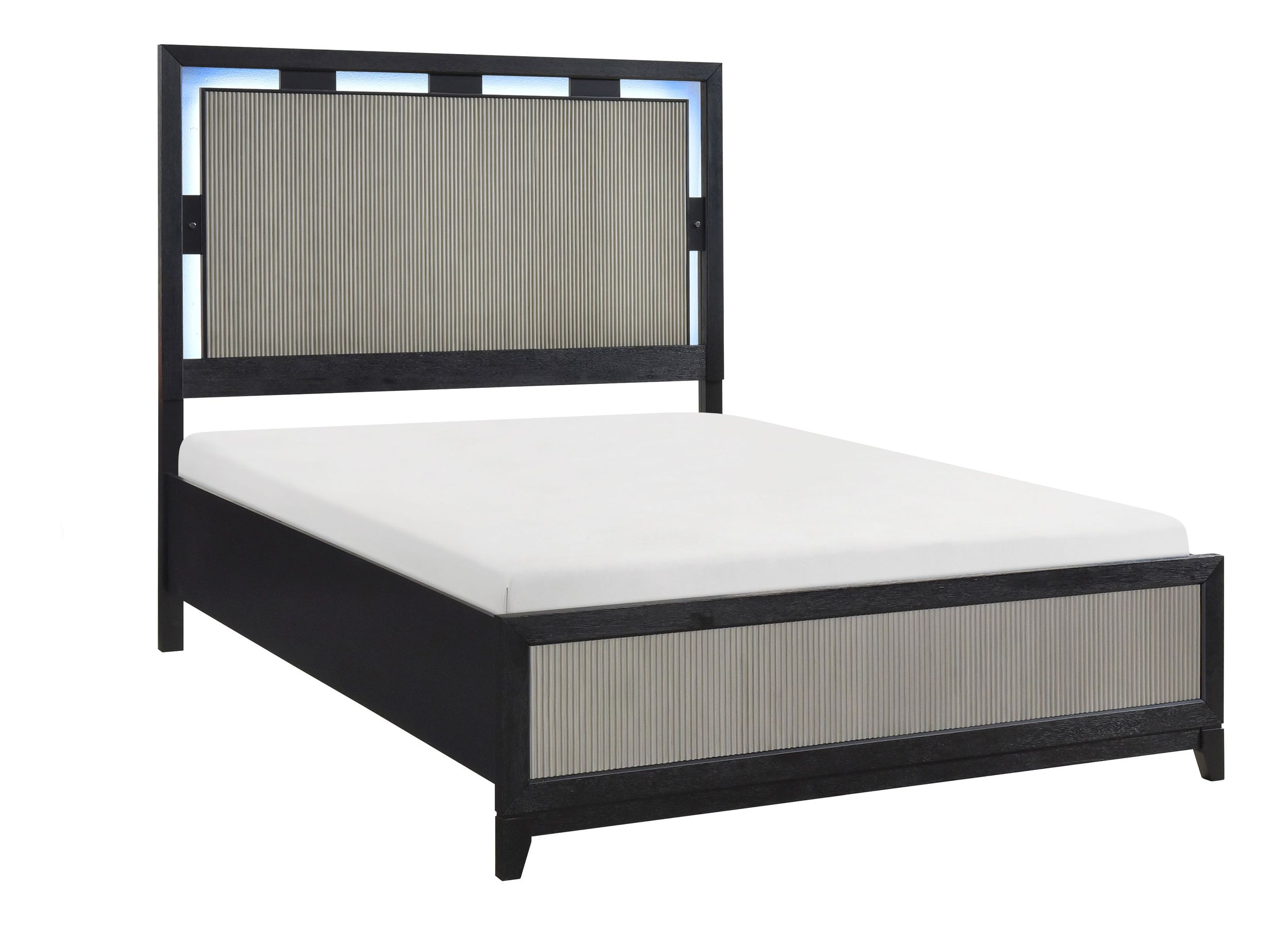 Garrison Wood/MDF Panel Bed with LED Lighting