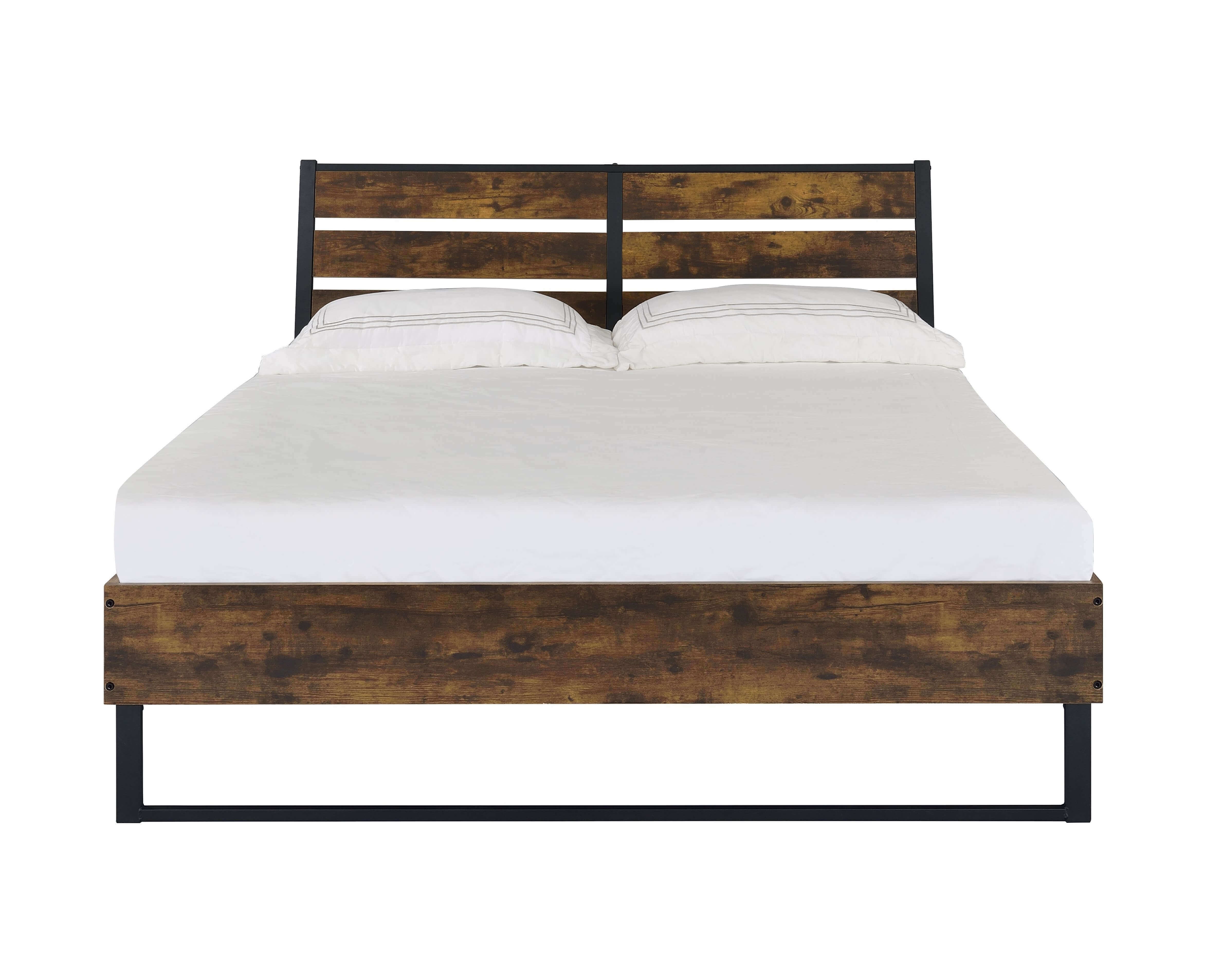 Juvanth Wood/Metal Panel Bed