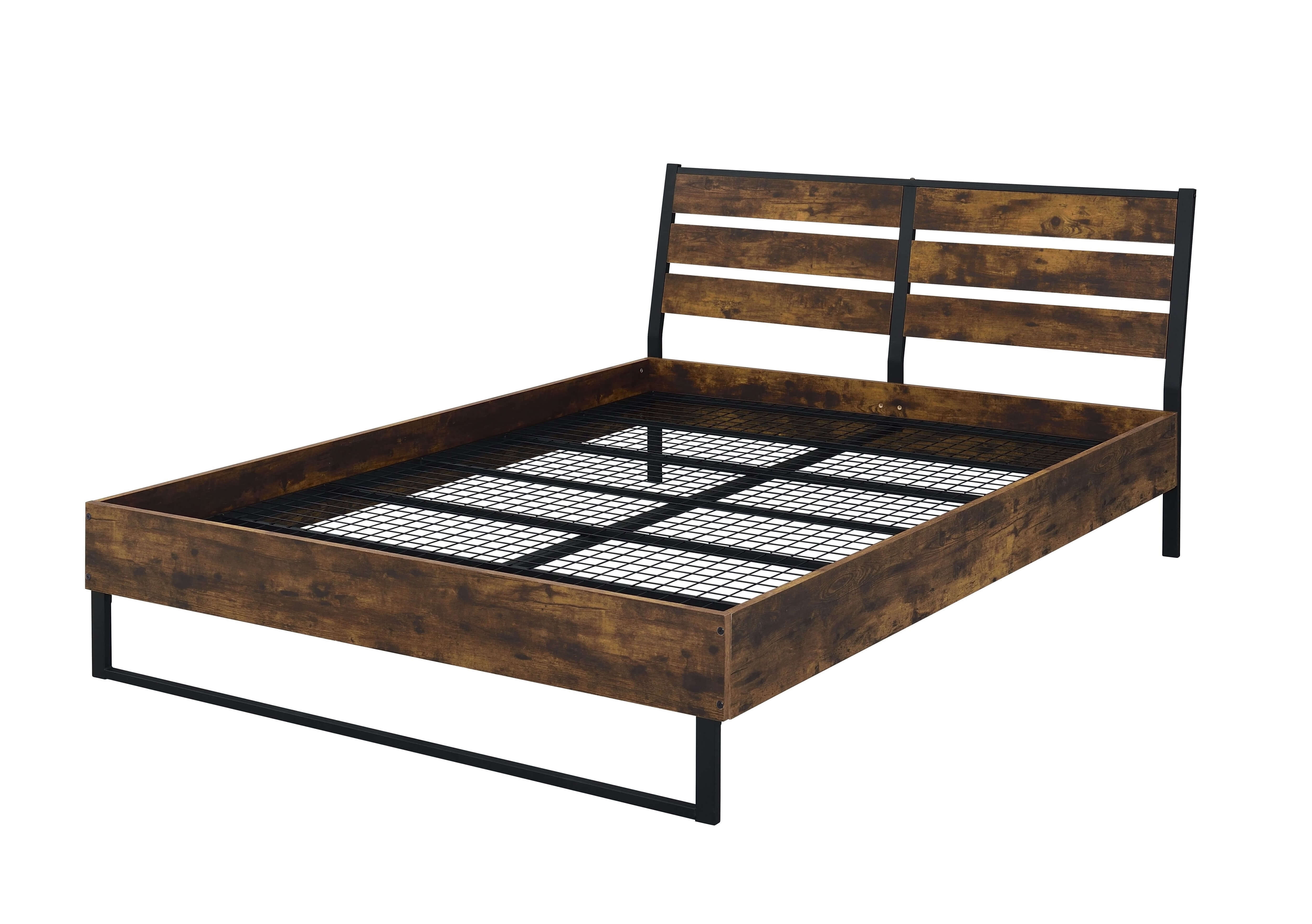 ACME Juvanth Eastern King Bed in Oak & Black Finish