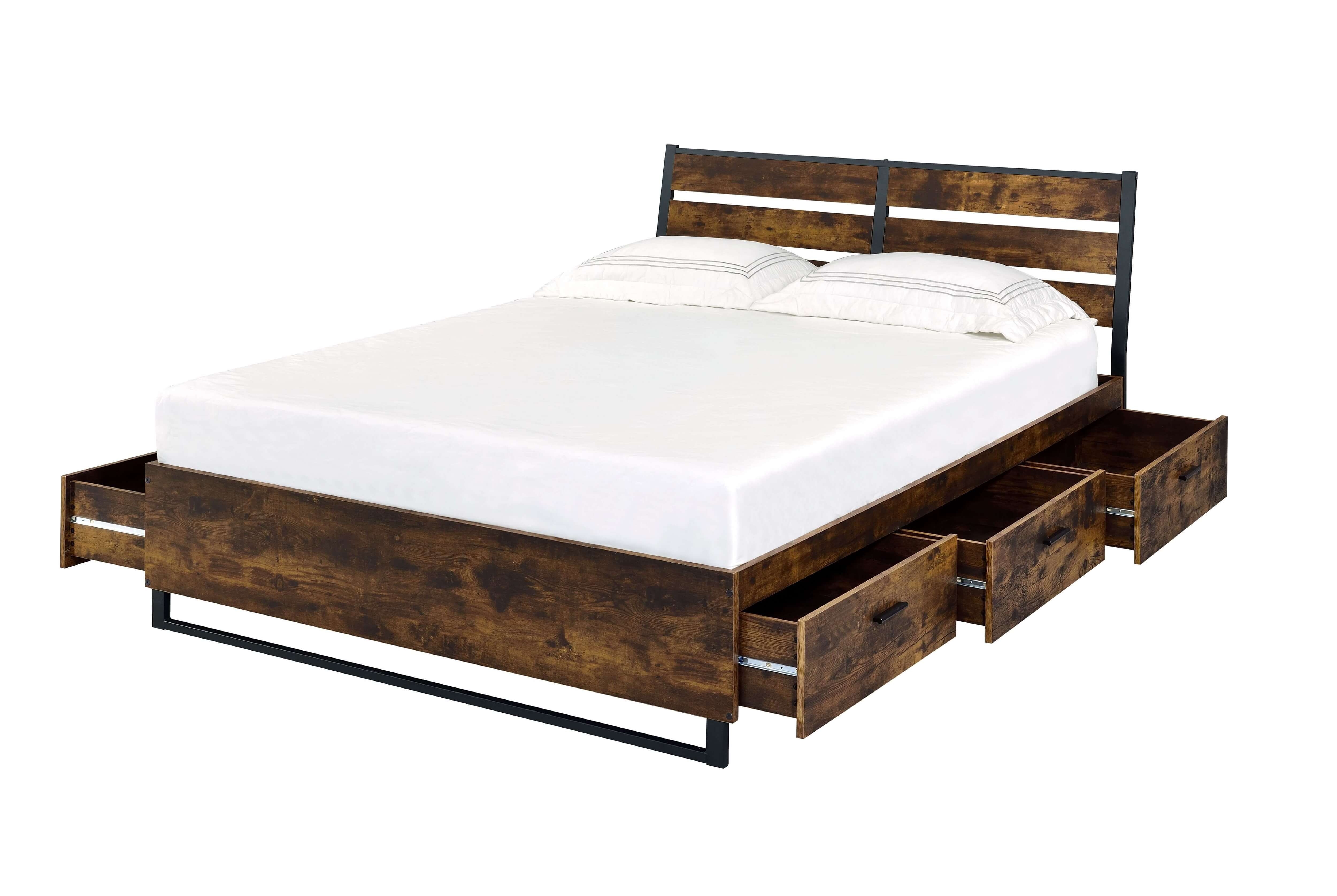 Juvanth Wood/Metal Storage Panel Bed, Queen Size