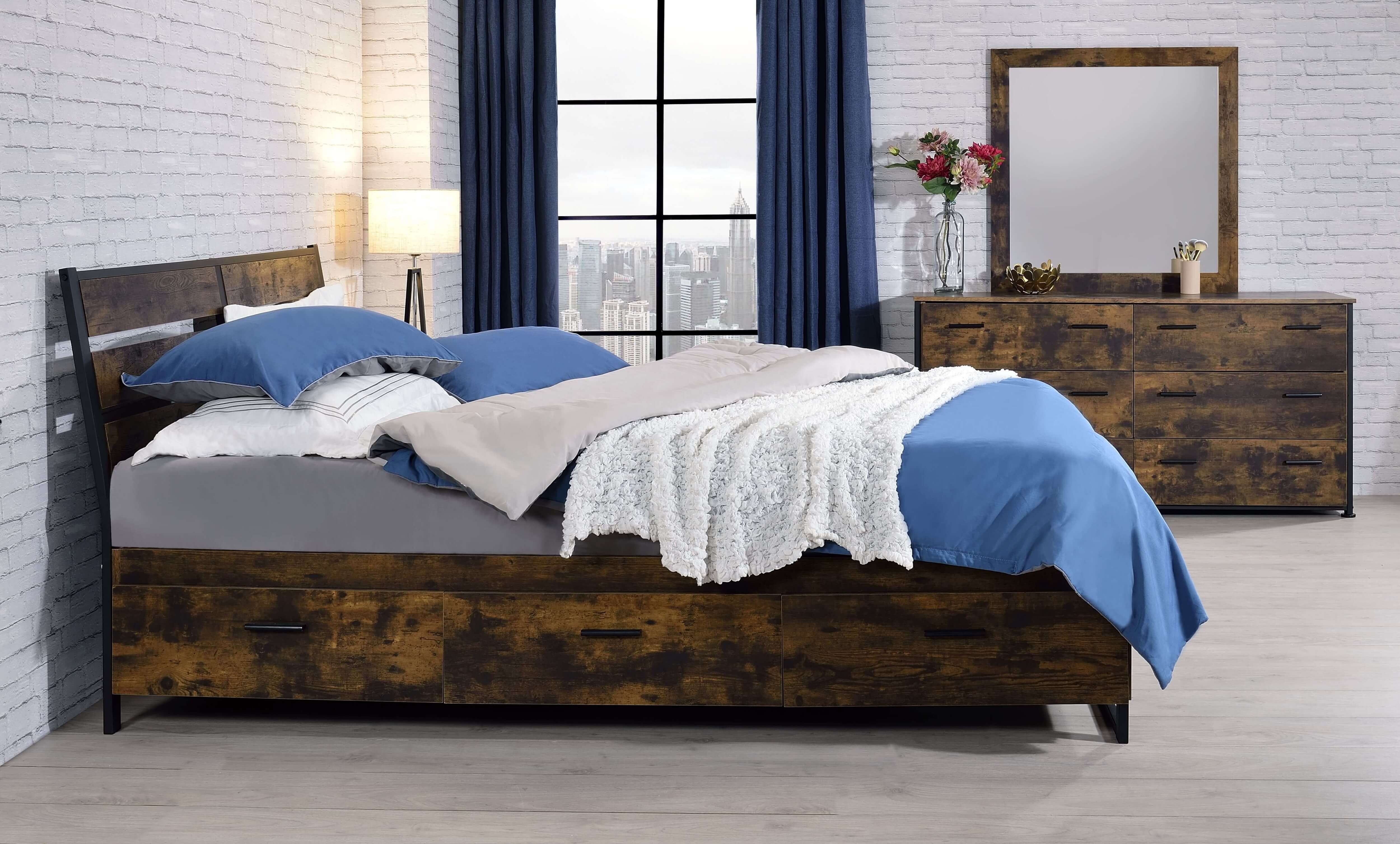 Juvanth Wood/Metal Storage Panel Bed, Eastern King Size