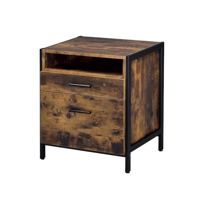 Juvanth - Nightstand - Rustic Oak & Black
