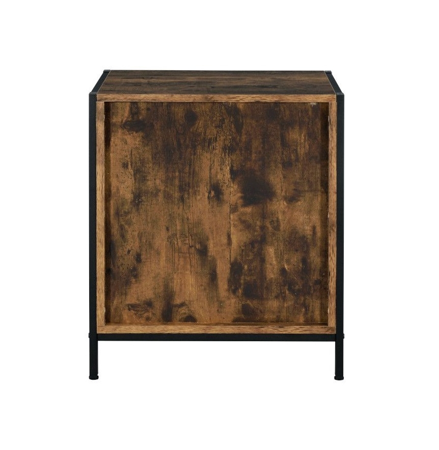 Juvanth  Nightstand Rustic Oak & Black