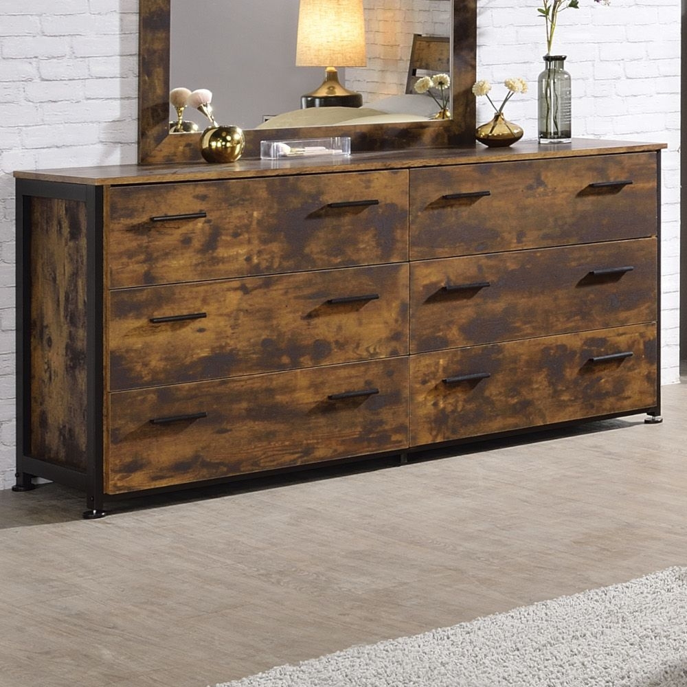 Juvanth Wood/Metal Double Dresser w/6 Drawers