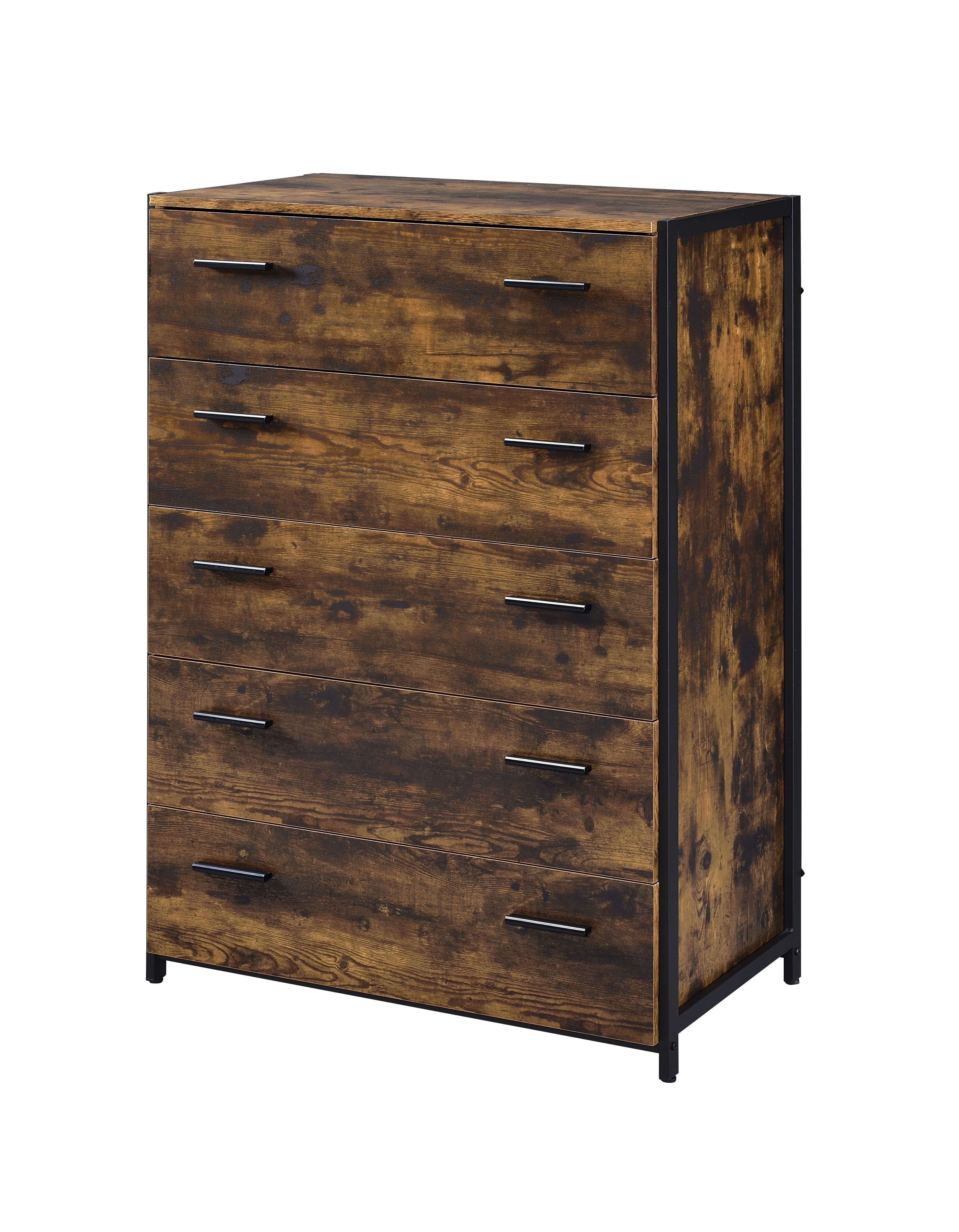 5-Drawer Solid Wood Vertical Chest, Modern Wooden Chest of Drawers with Spacious Storage Space for Bedroom, Lliving room