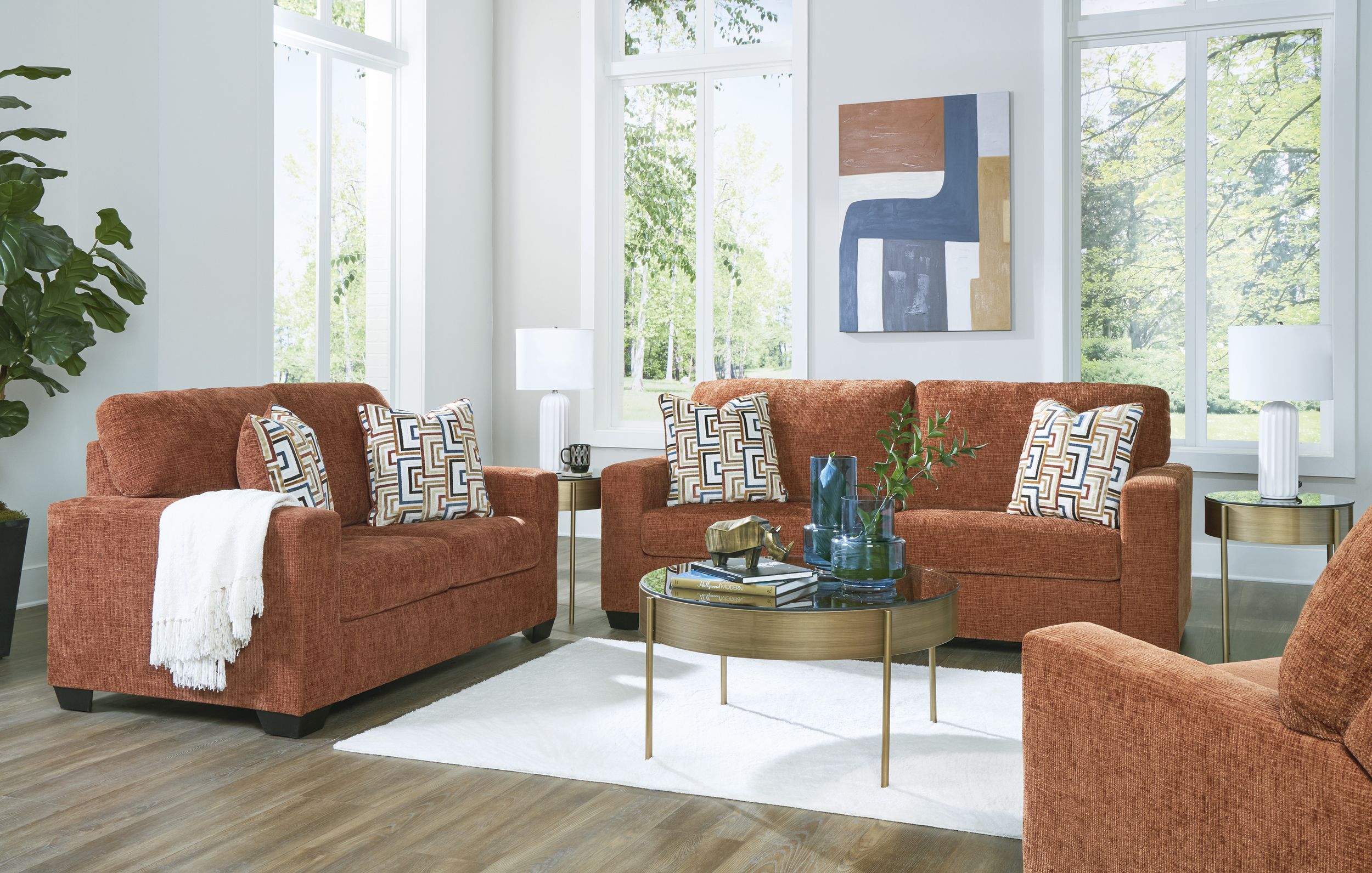 Aviemore Fabric Sofa in Spice | Signature Design by Ashley