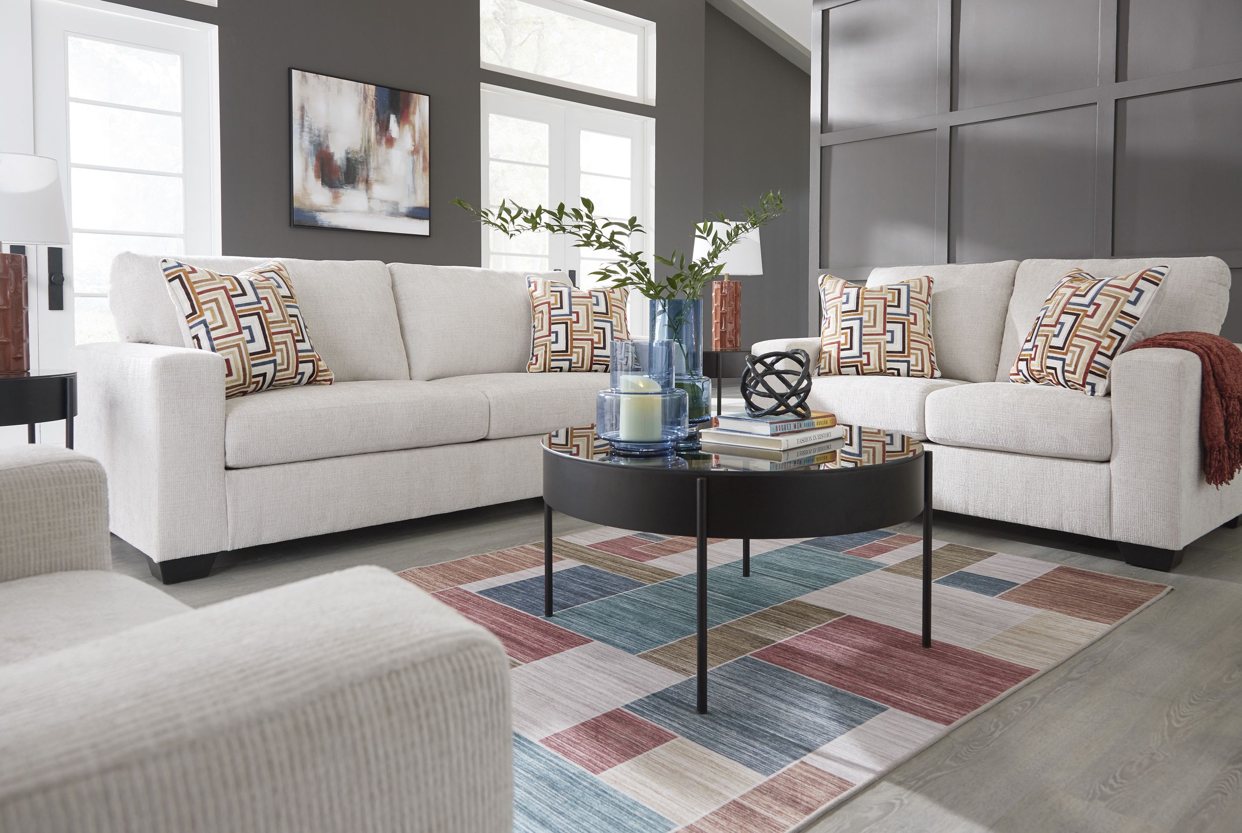 Aviemore Fabric Sofa in Stone | Signature Design by Ashley