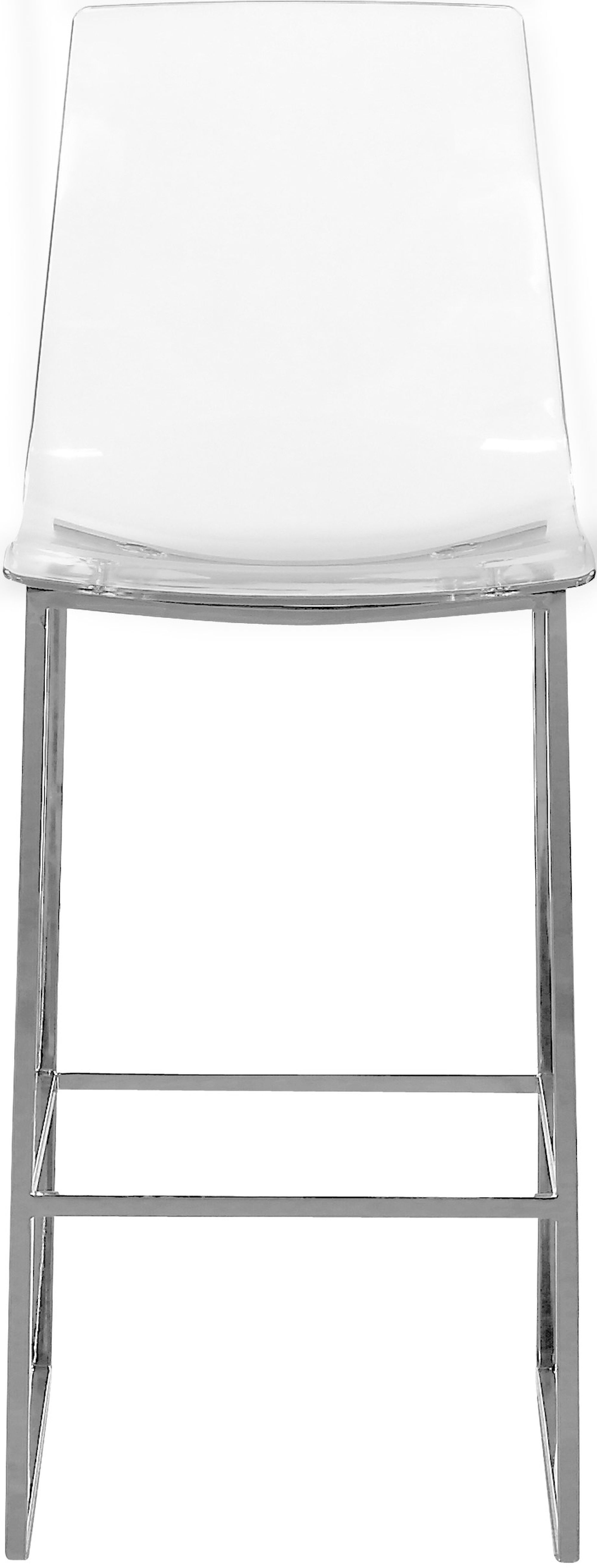 Lumen Polycarbonate Counter Stool with Chrome Metal Frame