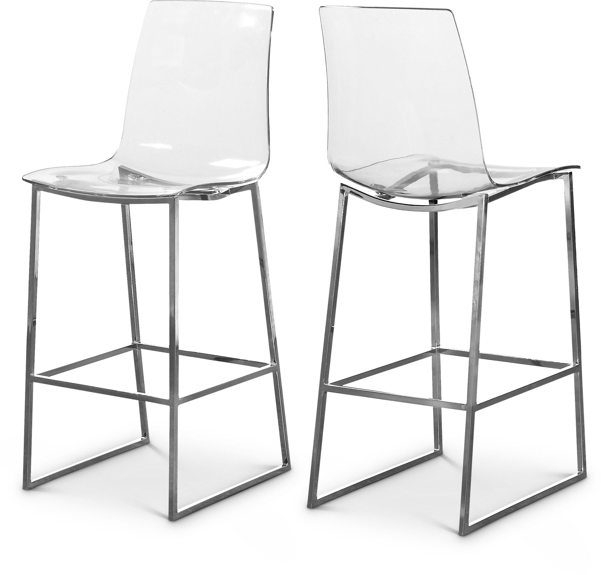 Lumen Polycarbonate Counter Stool with Chrome Metal Frame