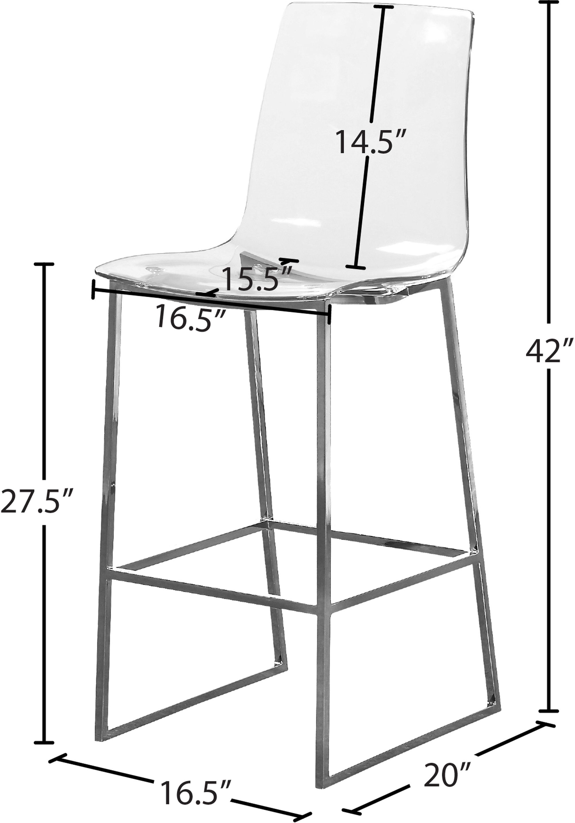 Lumen Polycarbonate Counter Stool with Metal Frame