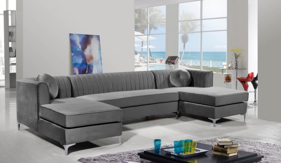 Graham 132" 3-Piece Velvet Sectional