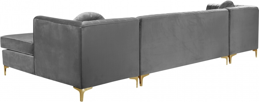 Graham 132" 3-Piece Velvet Sectional