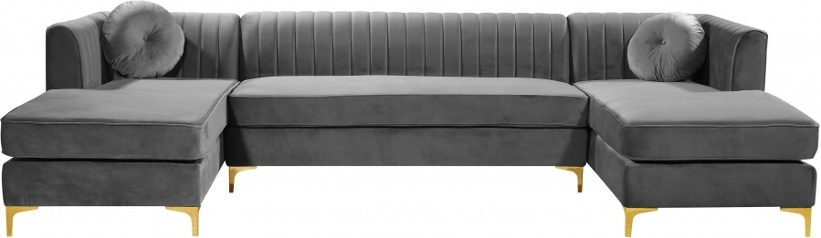 Graham 132" 3-Piece Velvet Sectional