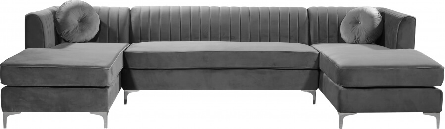 Graham 132" 3-Piece Velvet Sectional