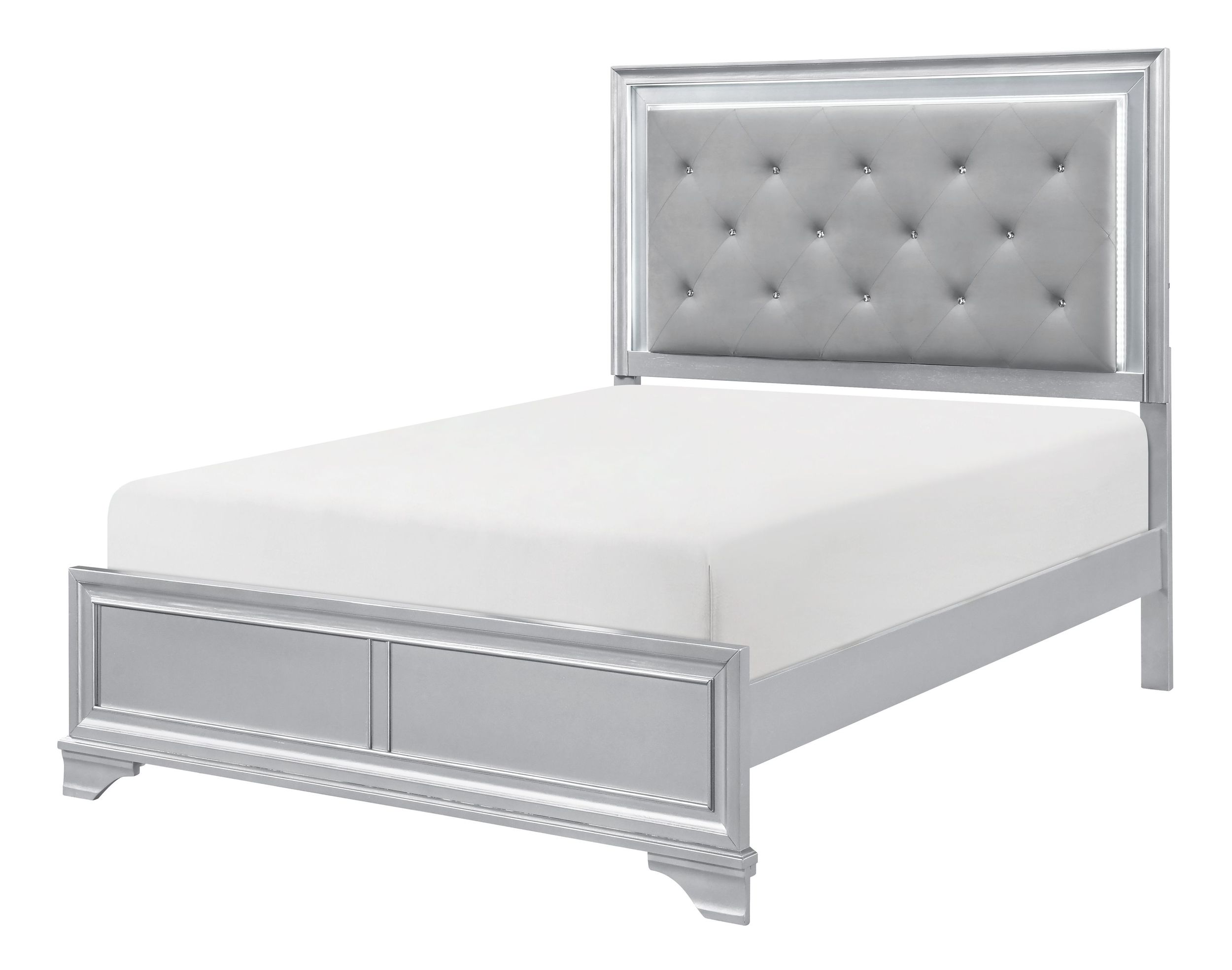 Anatole Fabric/Wood Eastern King Panel Bed with LED Lighting