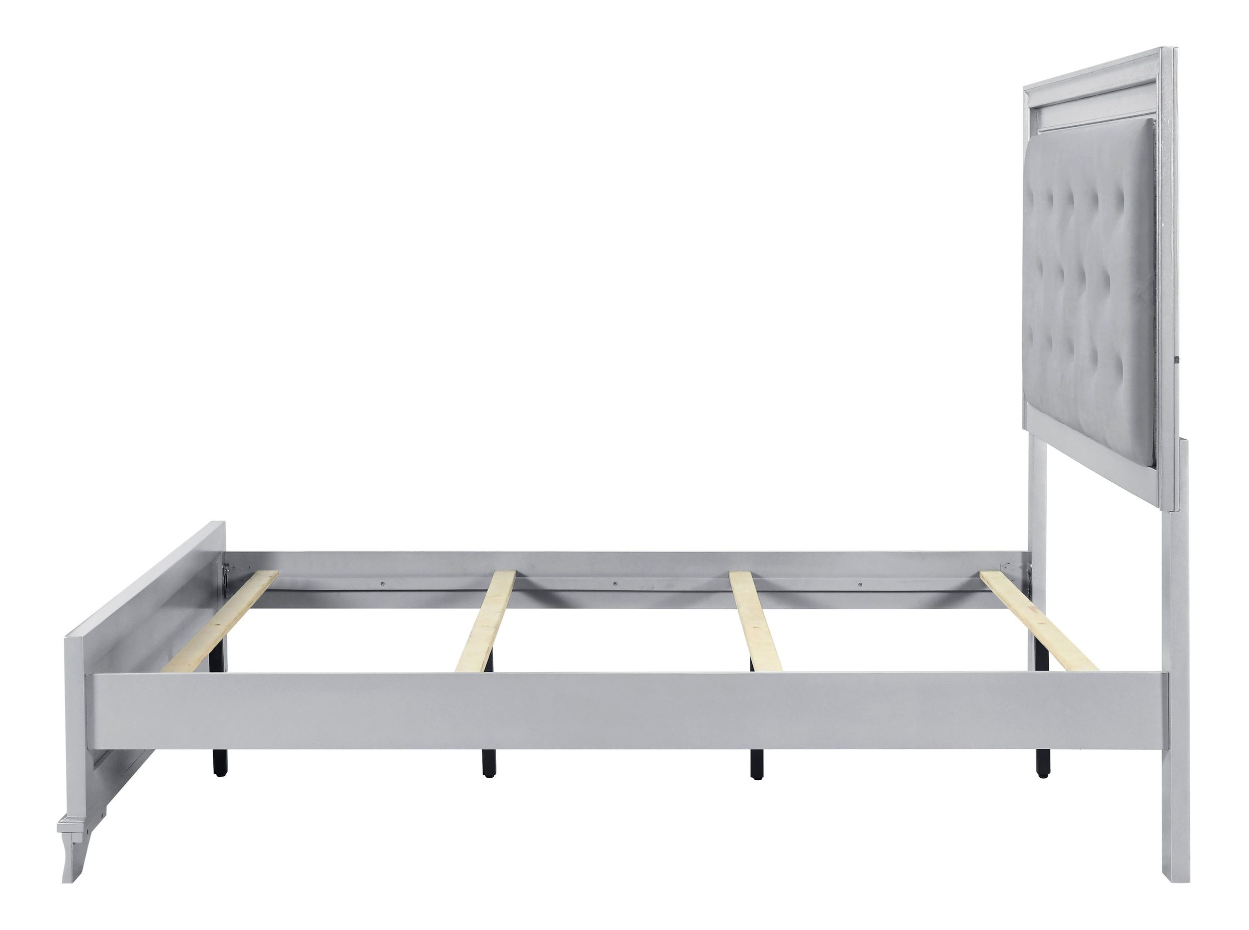 Anatole Fabric/Wood California King Panel Bed with LED Lighting