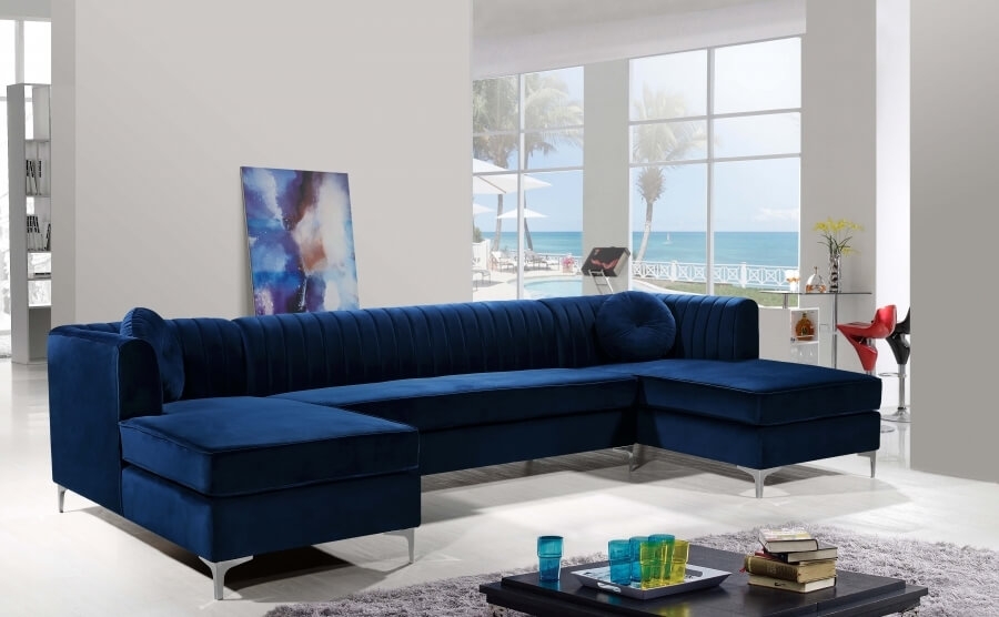 Graham 132" 3-Piece Velvet Sectional