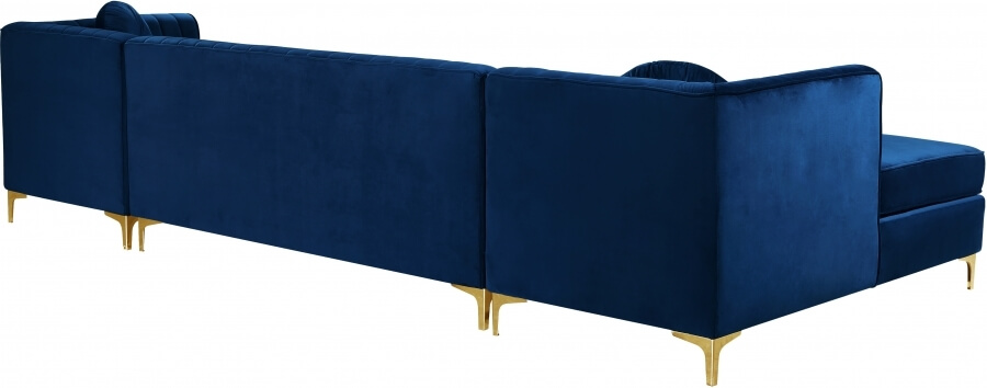 Graham 132" 3-Piece Velvet Sectional