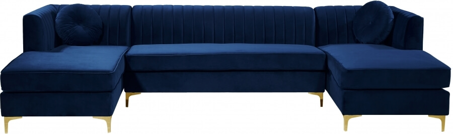 Graham 132" 3-Piece Velvet Sectional