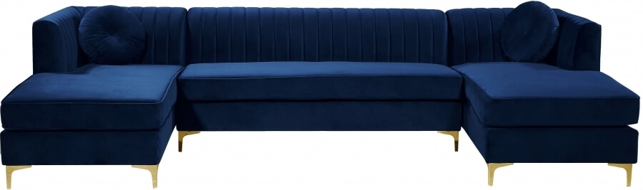 Graham 132" 3-Piece Velvet Sectional