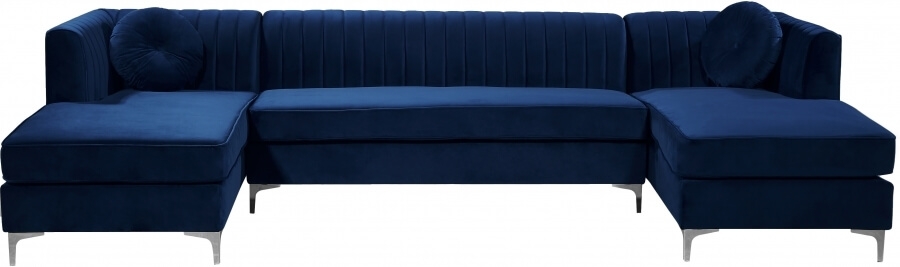 Graham 132" 3-Piece Velvet Sectional
