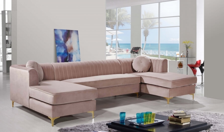 Graham 132" 3-Piece Velvet Sectional