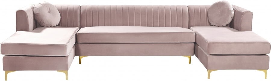Graham 132" 3-Piece Velvet Sectional