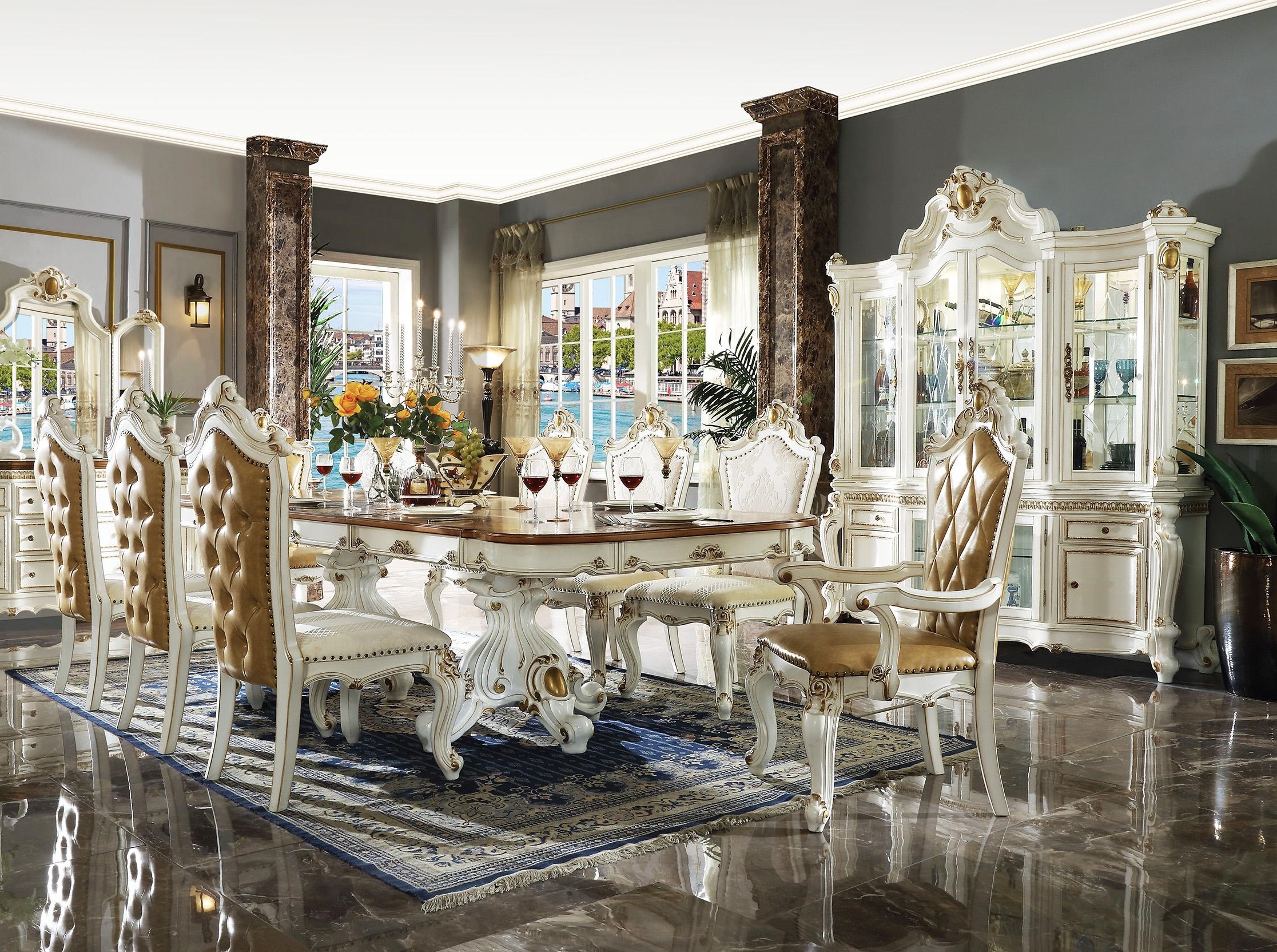 Picardy Wood Extendable Dining Room Set