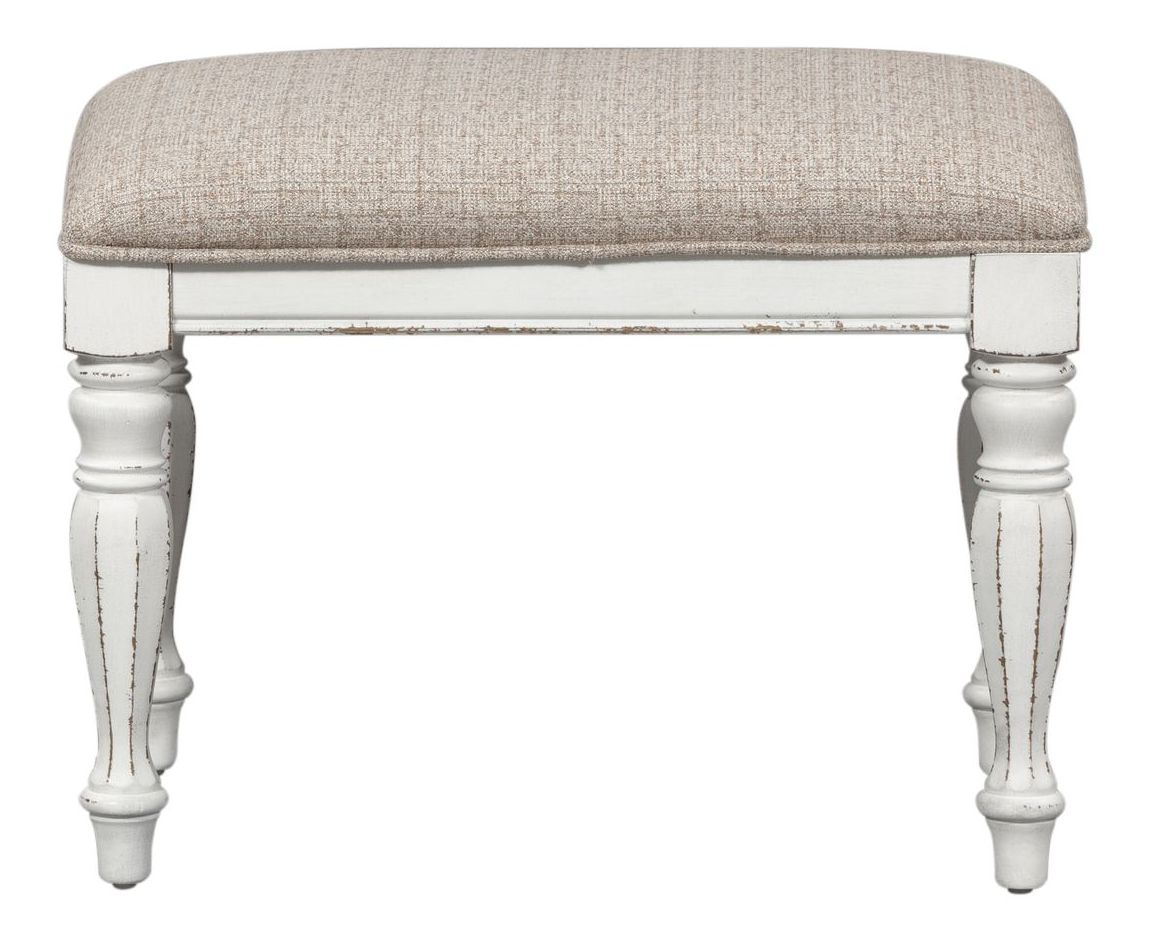 Magnolia Manor Wood/Fabroc Chenille Accent Bench