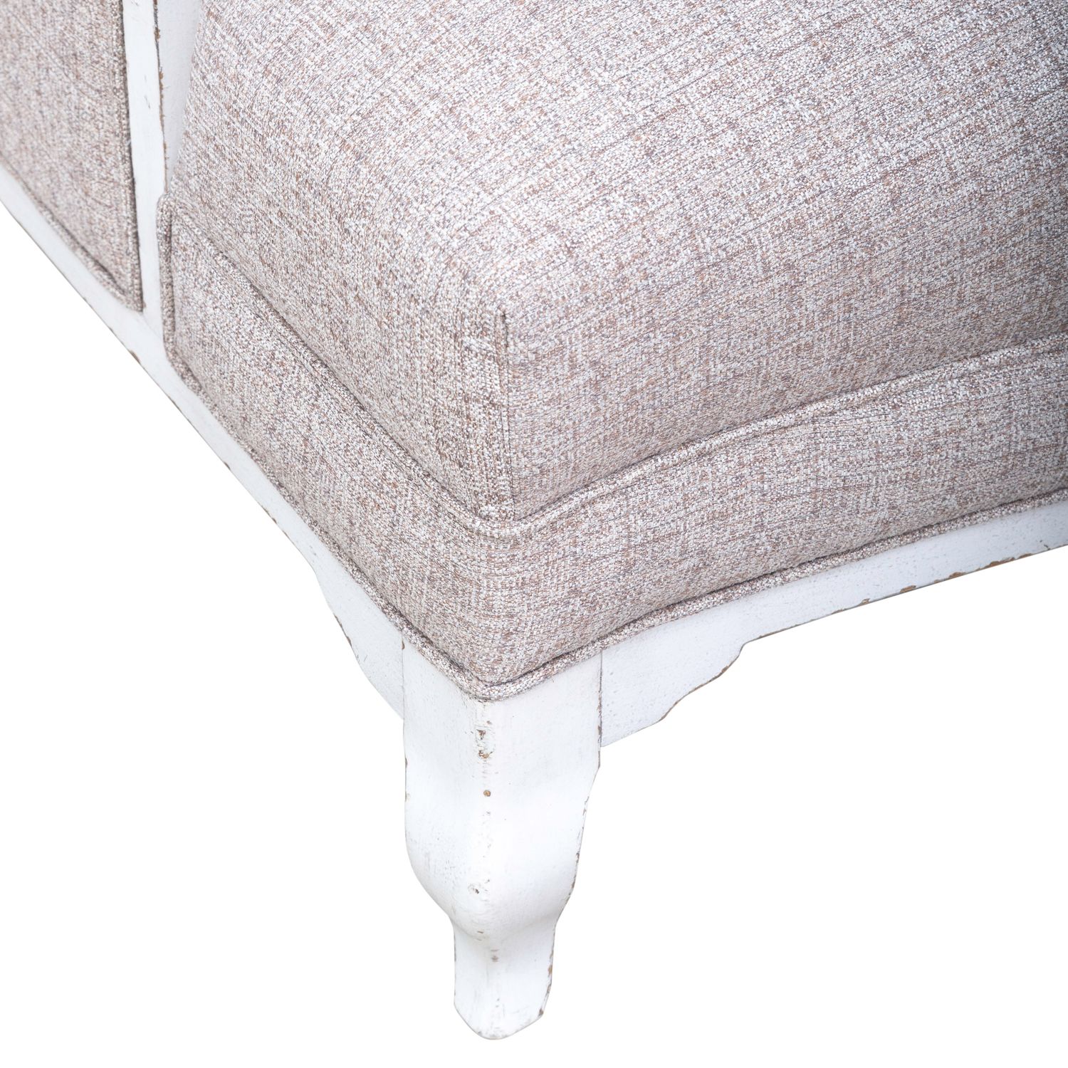 Magnolia Manor Textered Linen/Wood Accent Chair