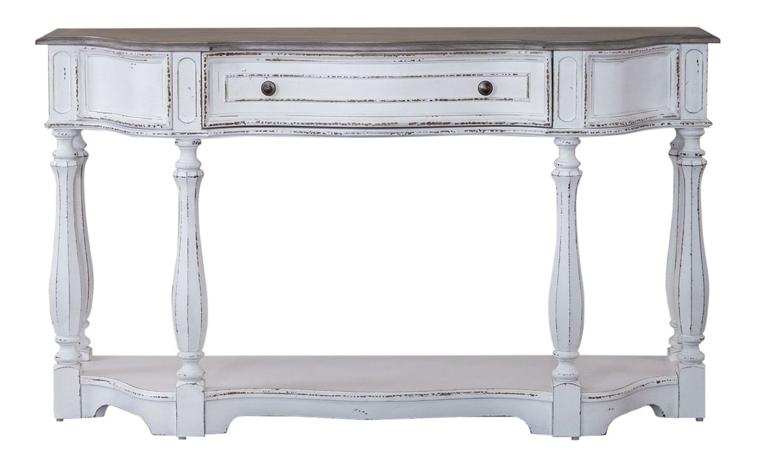 Magnolia Manor Irregular Wood 56-Inch Hall Console Table w/Drawer